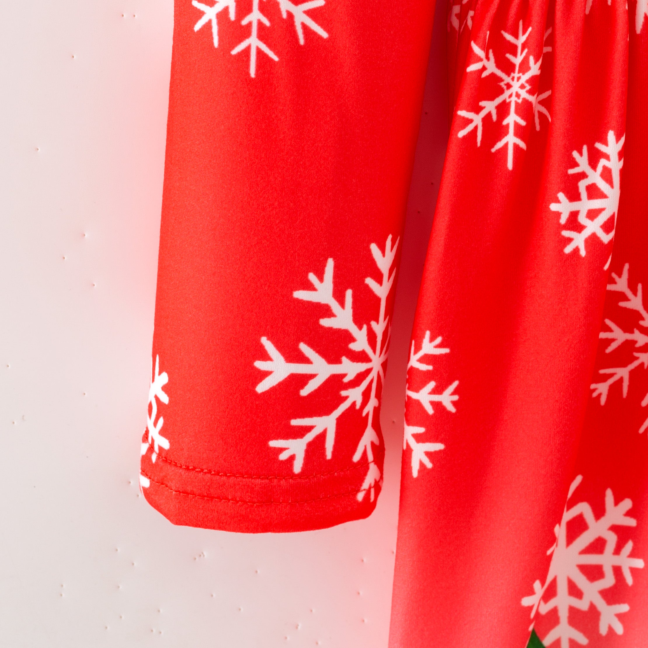 （In Stock）Girls Christmas Snowflake Print Dress