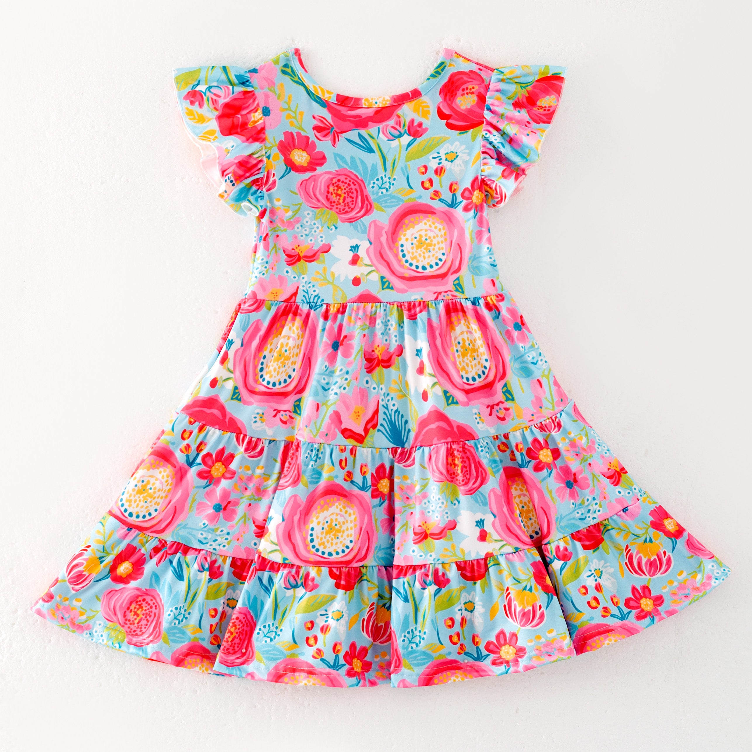 （Pre Order）Mommy and Me Spring＆Summer Sunflower Print Dress,Set