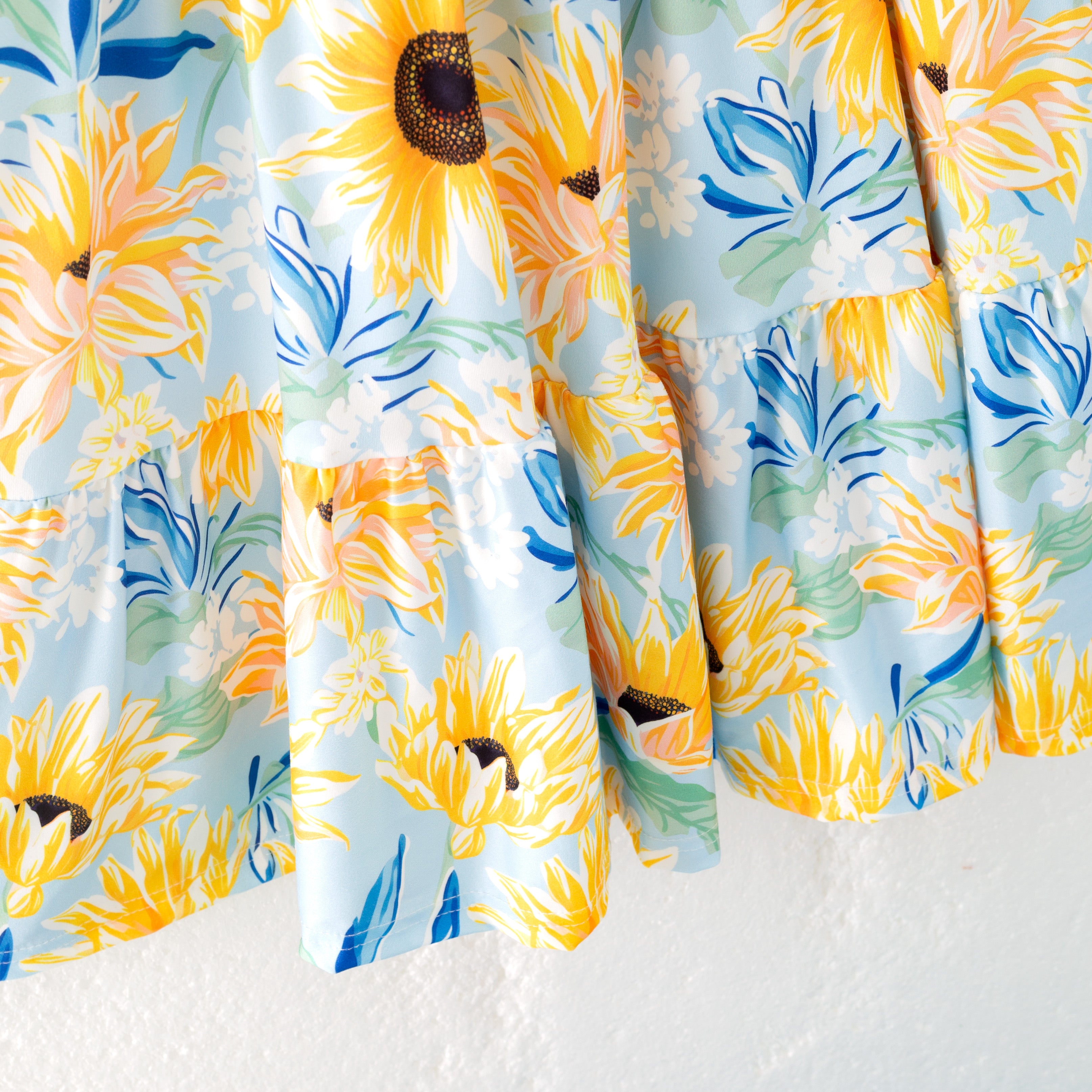 （Pre Order）Mommy and Me Spring＆Summer Sunflower Print Dress,Set