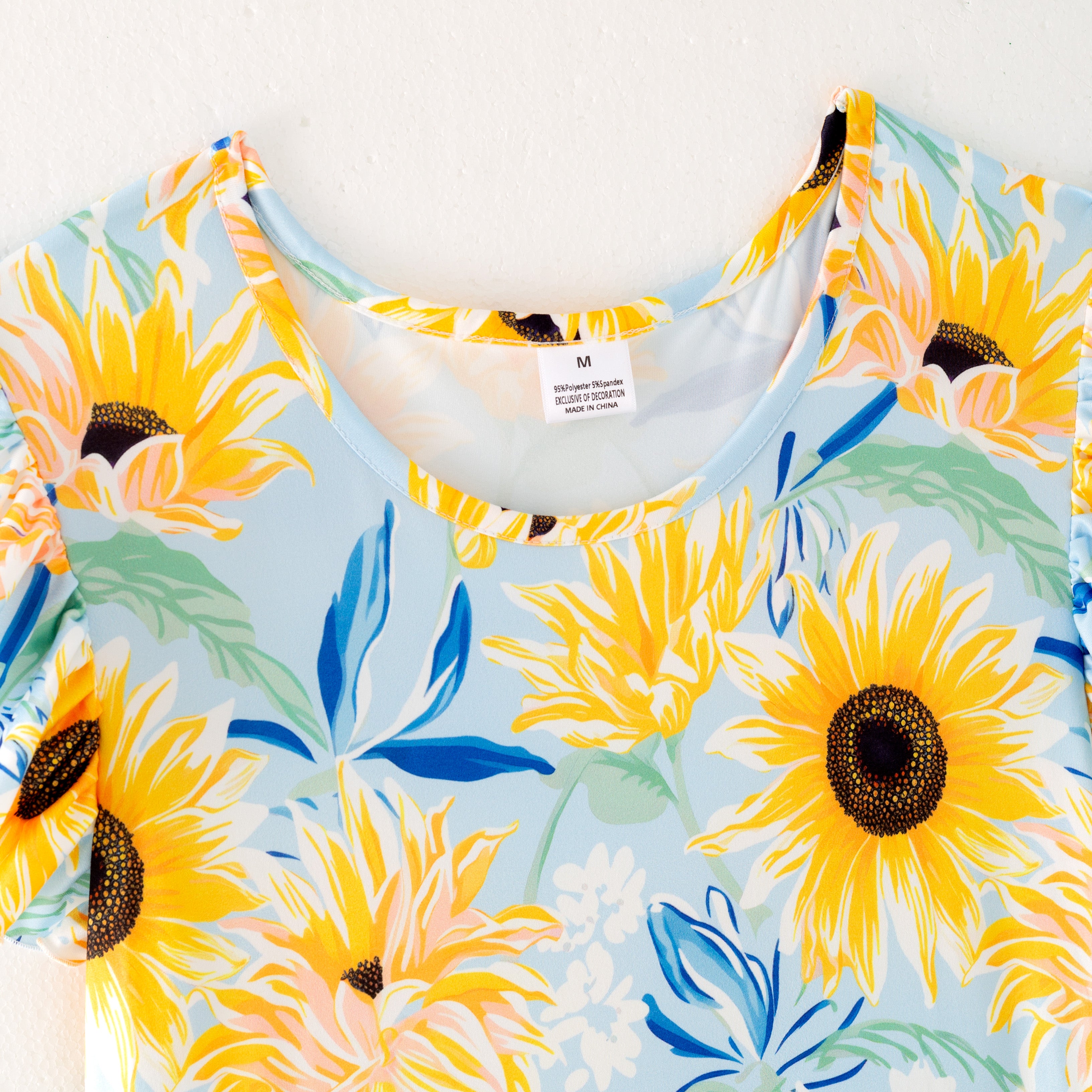 （Pre Order）Mommy and Me Spring＆Summer Sunflower Print Dress,Set