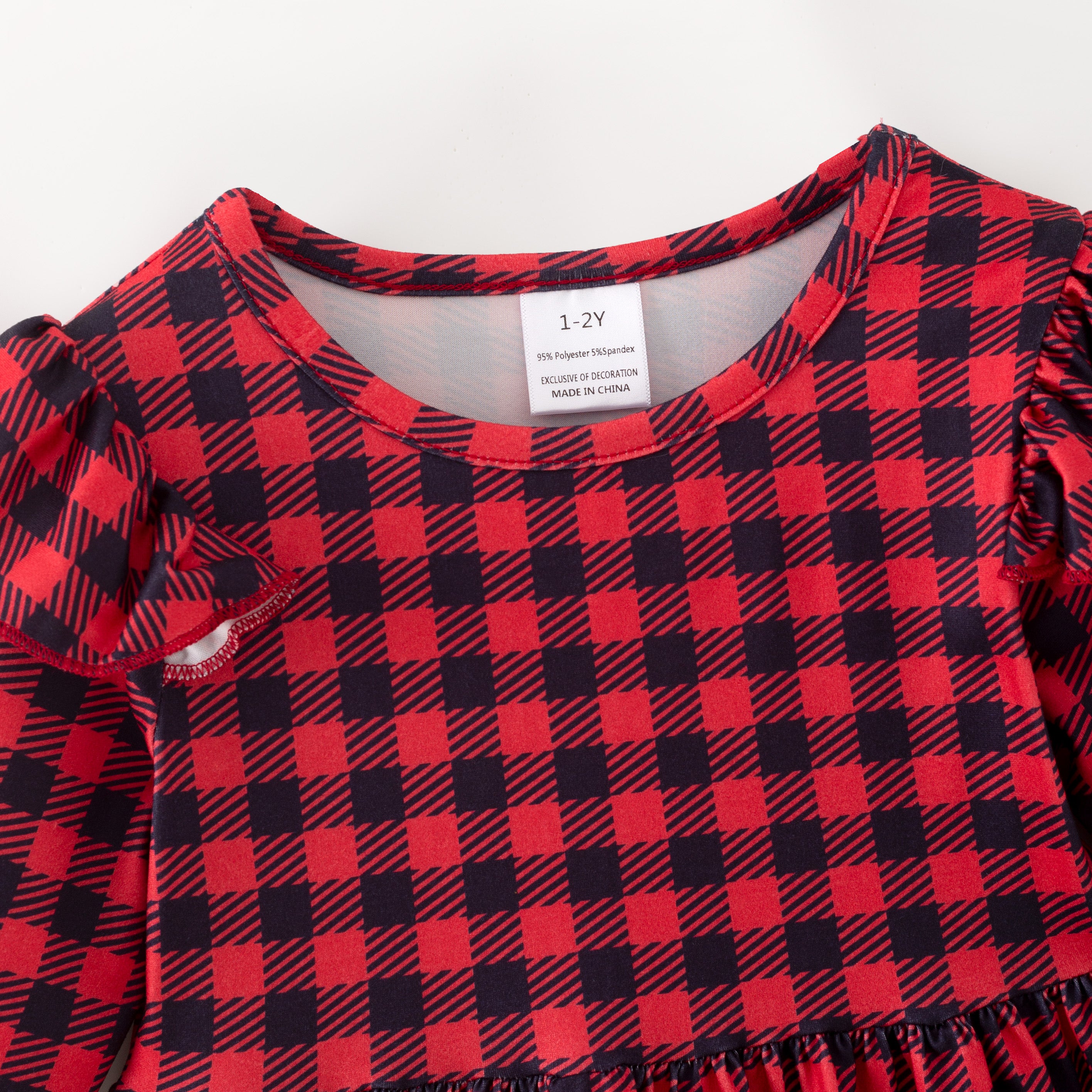 （In Stock）Girls Christmas Elk Print Dress