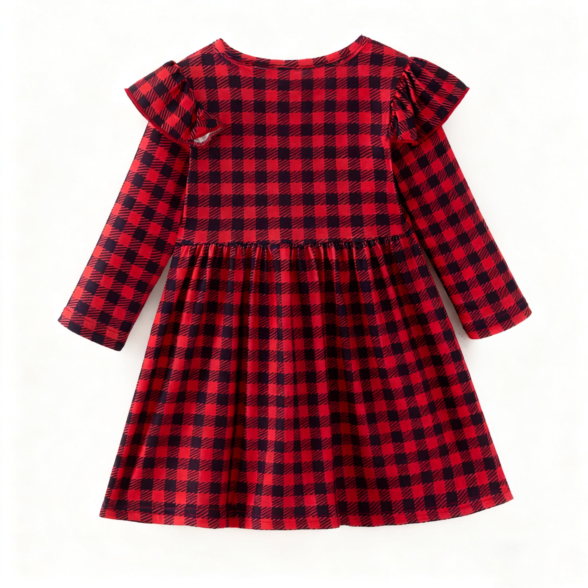 （In Stock）Girls Christmas Elk Print Dress