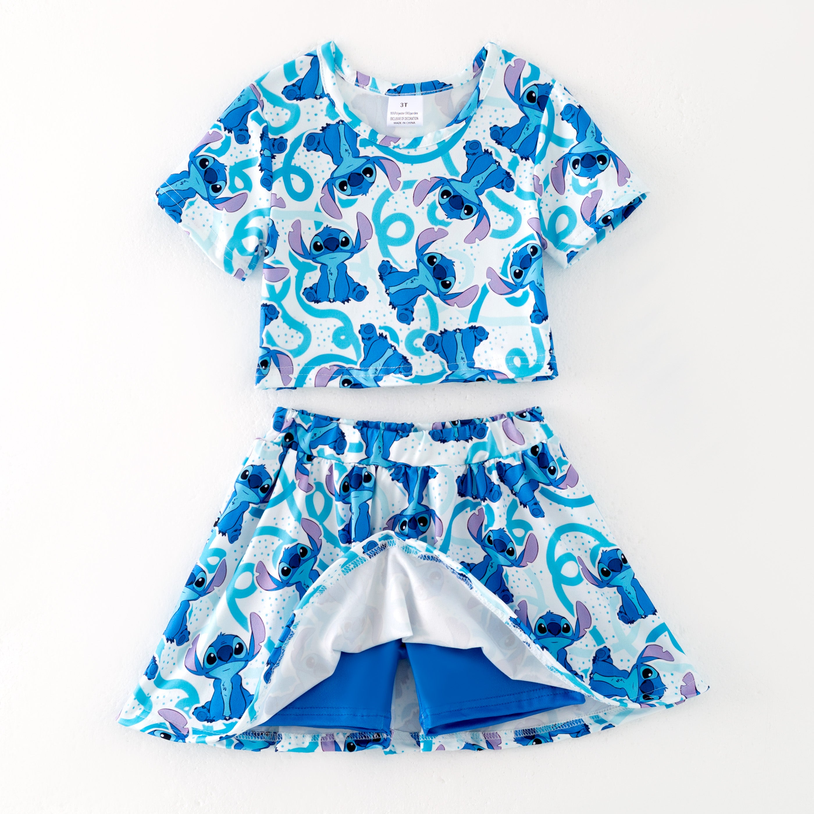 （Pre Order）Sibling Spring and Summer Cartoon Print Dress,Set,Romper＆Top