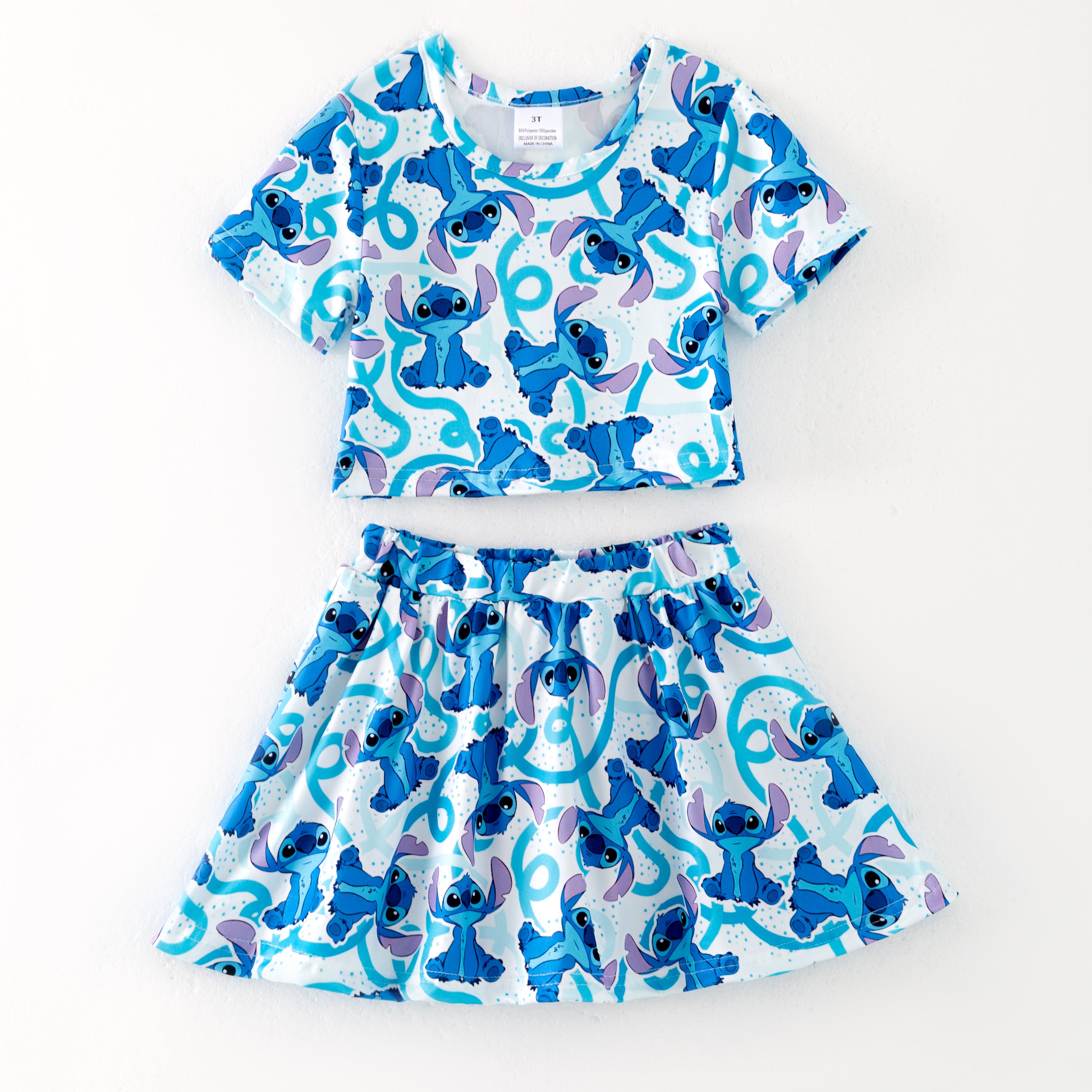 （Pre Order）Sibling Spring and Summer Cartoon Print Dress,Set,Romper＆Top