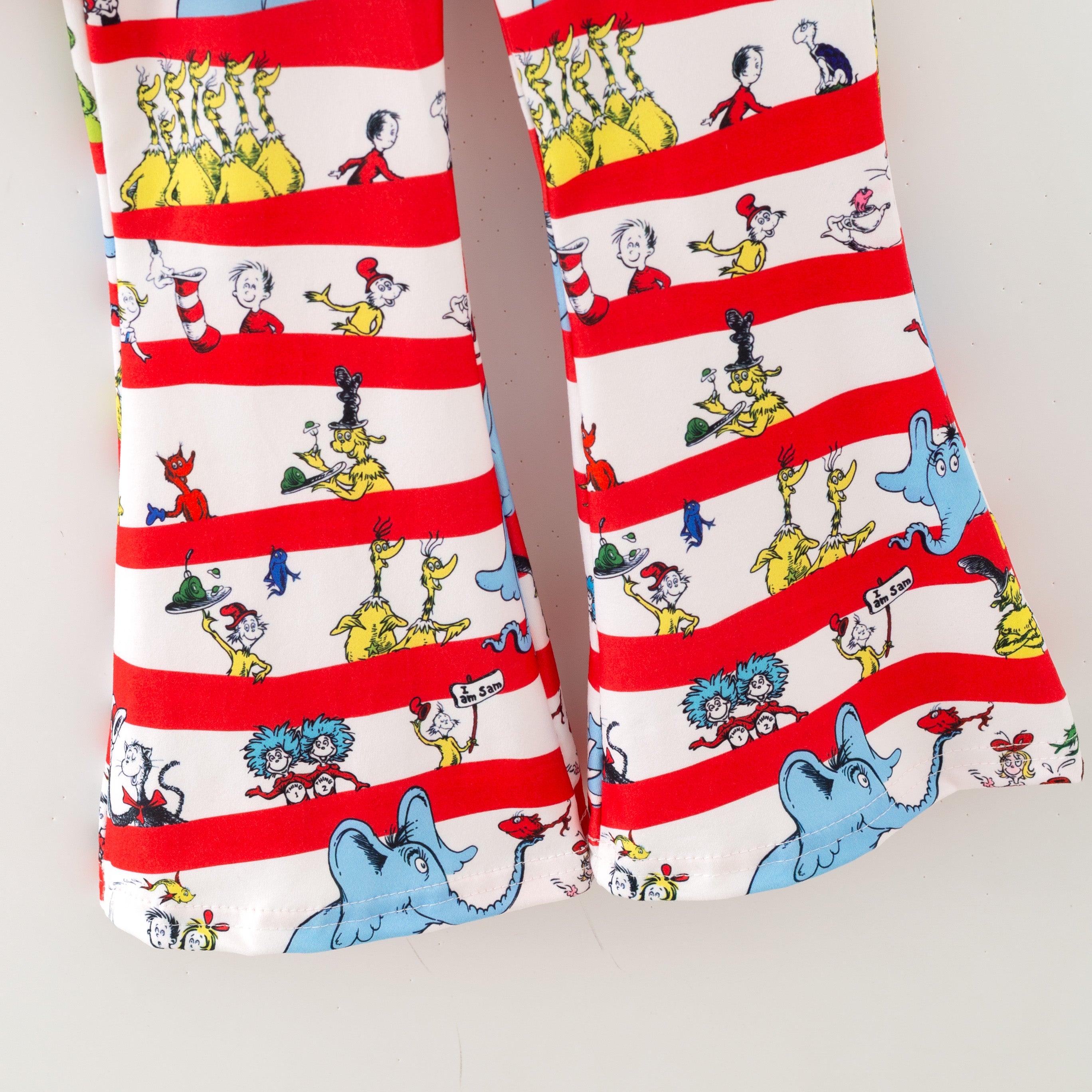 （In Stock）Girls DR SEUSS Print Flying Sleeves Outfit Set