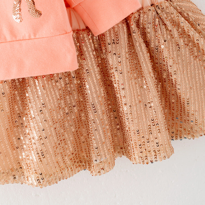 （In Stock）One Pack(19 Pieces total) Sale Girls Fall Bow Sequin Skirt Set