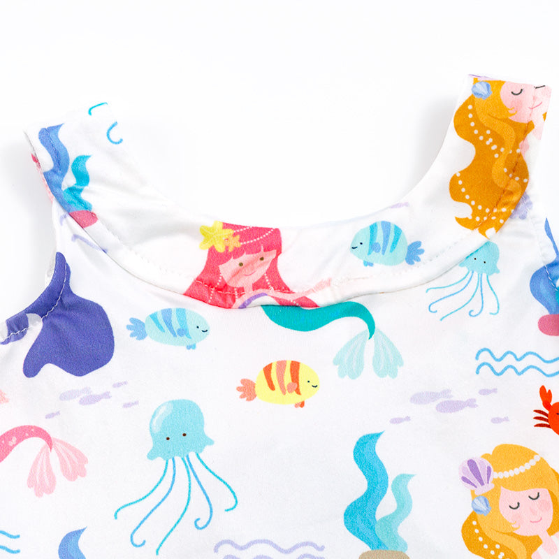 （In Stock）Girls Infant Mermaid Print Shorts Set