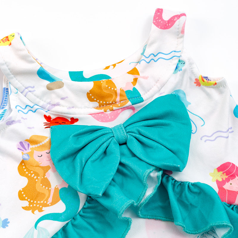 （In Stock）Girls Infant Mermaid Print Shorts Set