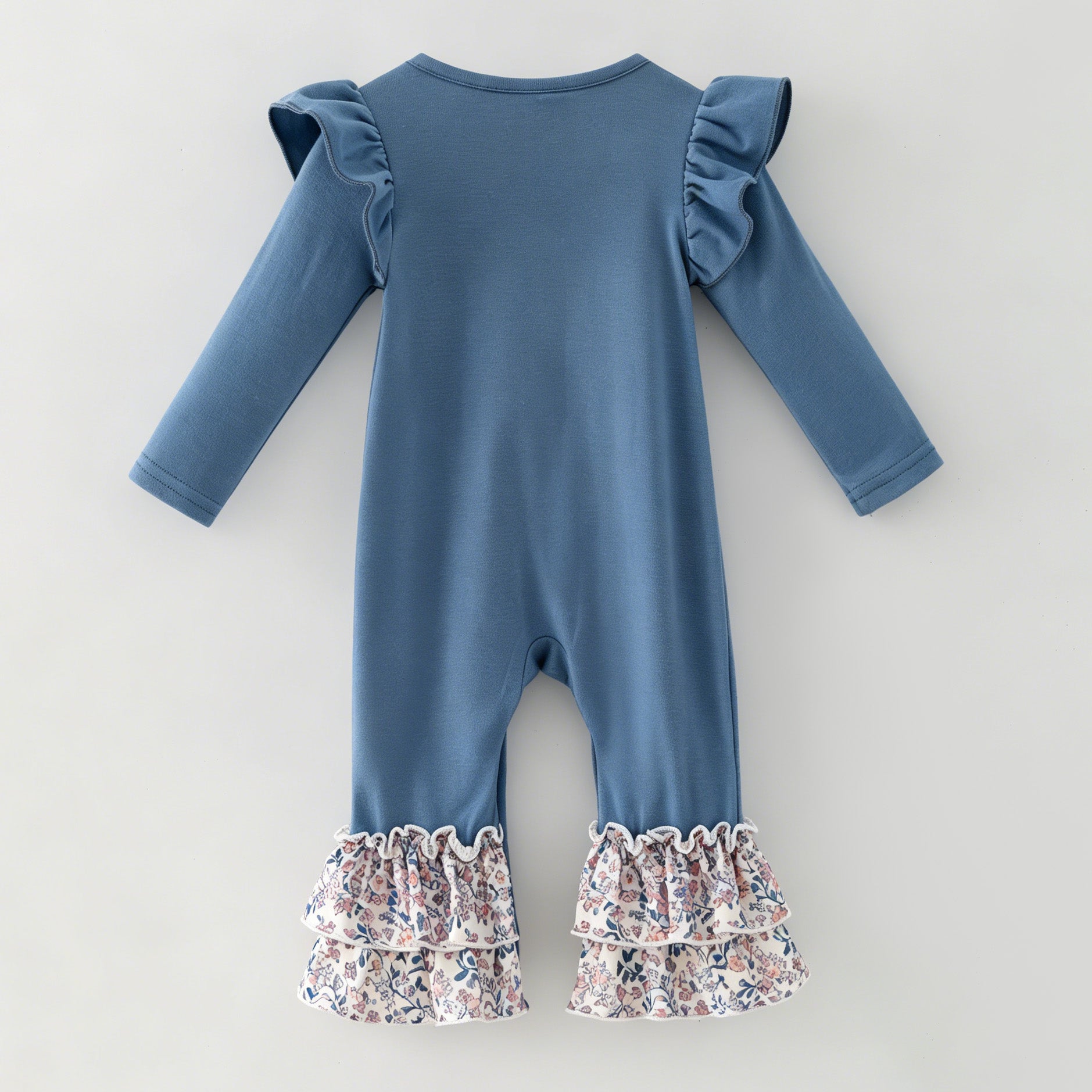 （In Stock）Toddler Girls Fall Pumpkin Embroidery Cotton Romper