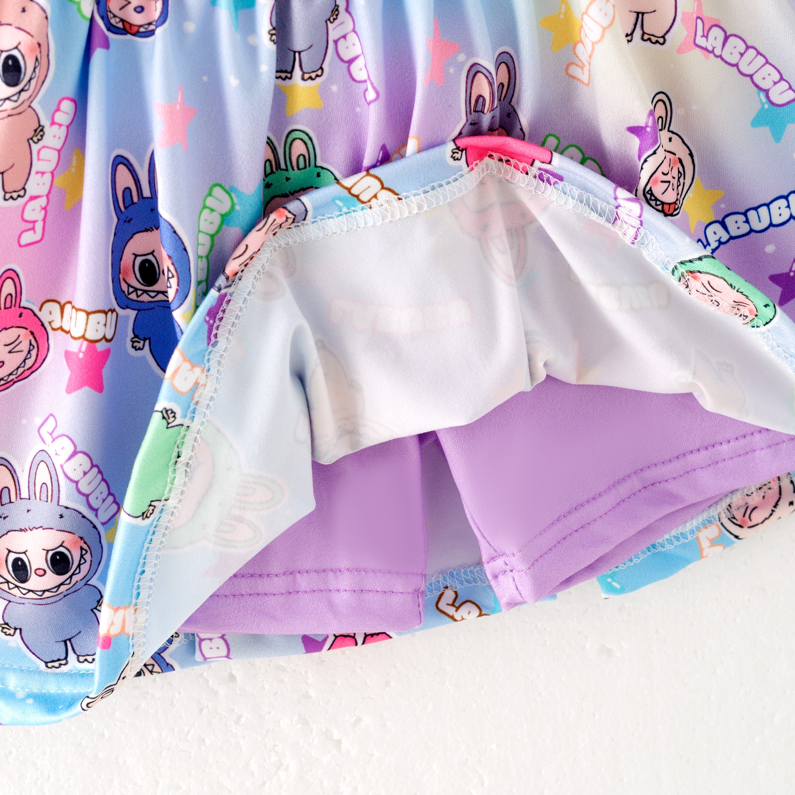 （Pre Order）Girls Spring and Summer Cartoon Print Skort Set