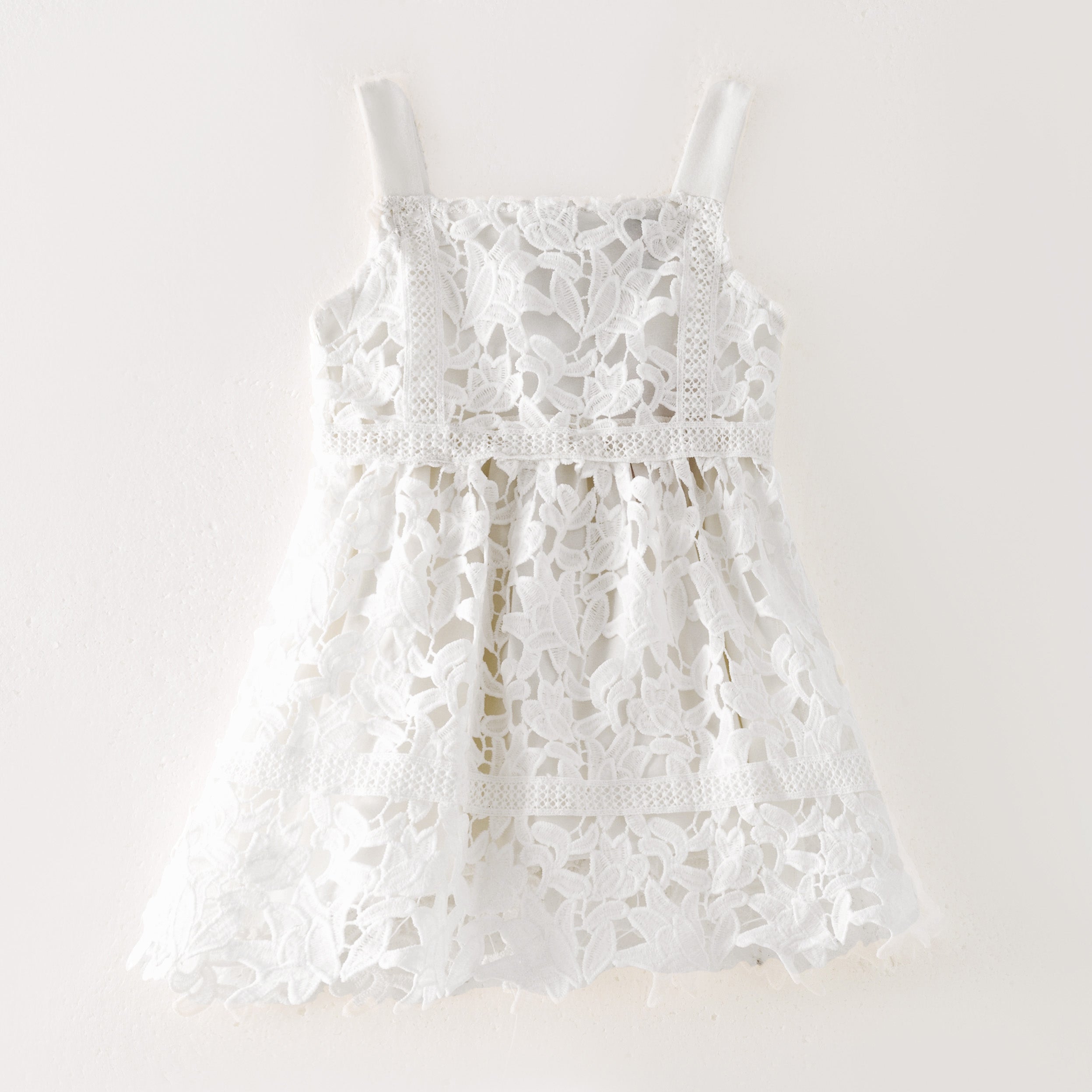 （In Stock）Mommy and Me Summer White Lace Slip Dress