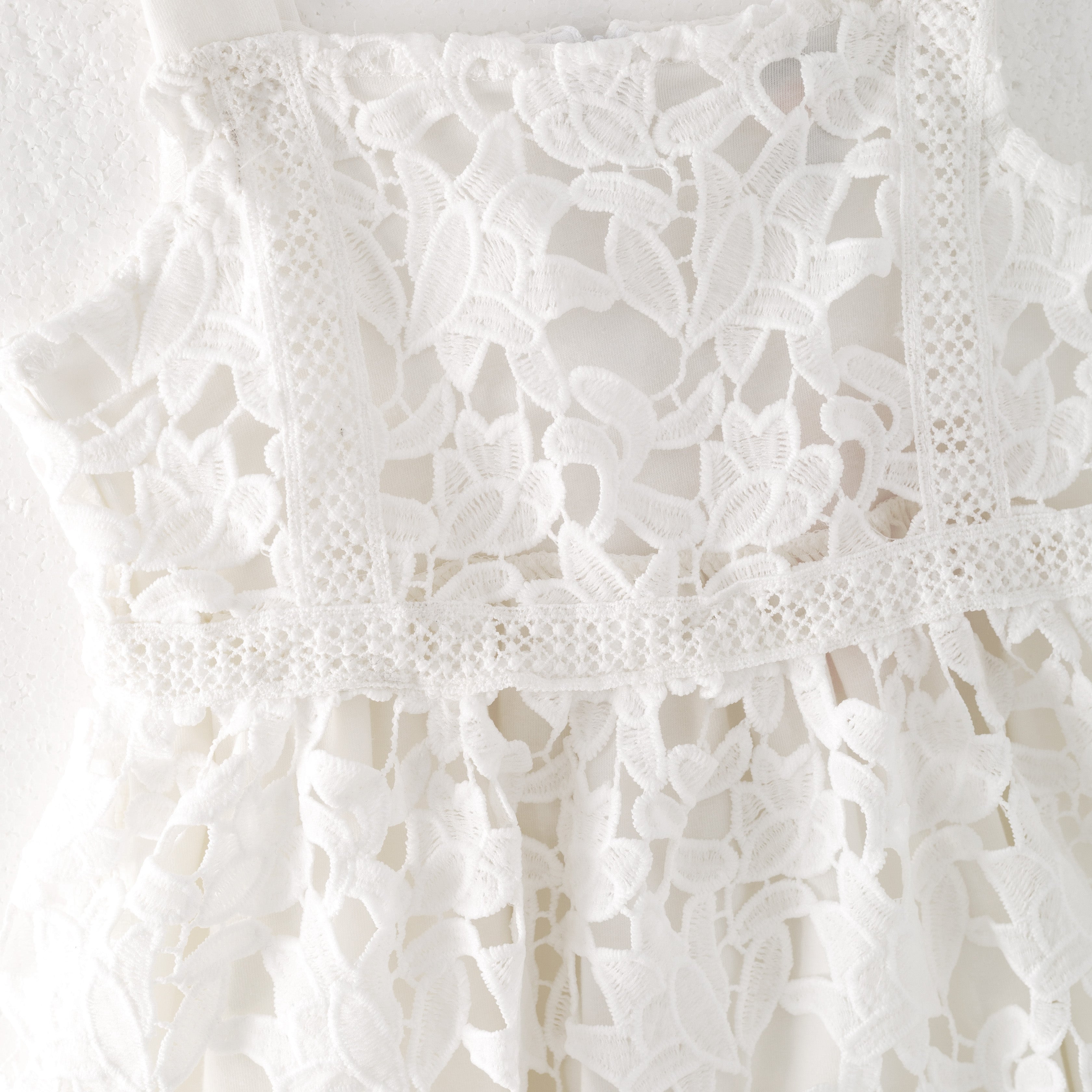 （In Stock）Mommy and Me Summer White Lace Slip Dress