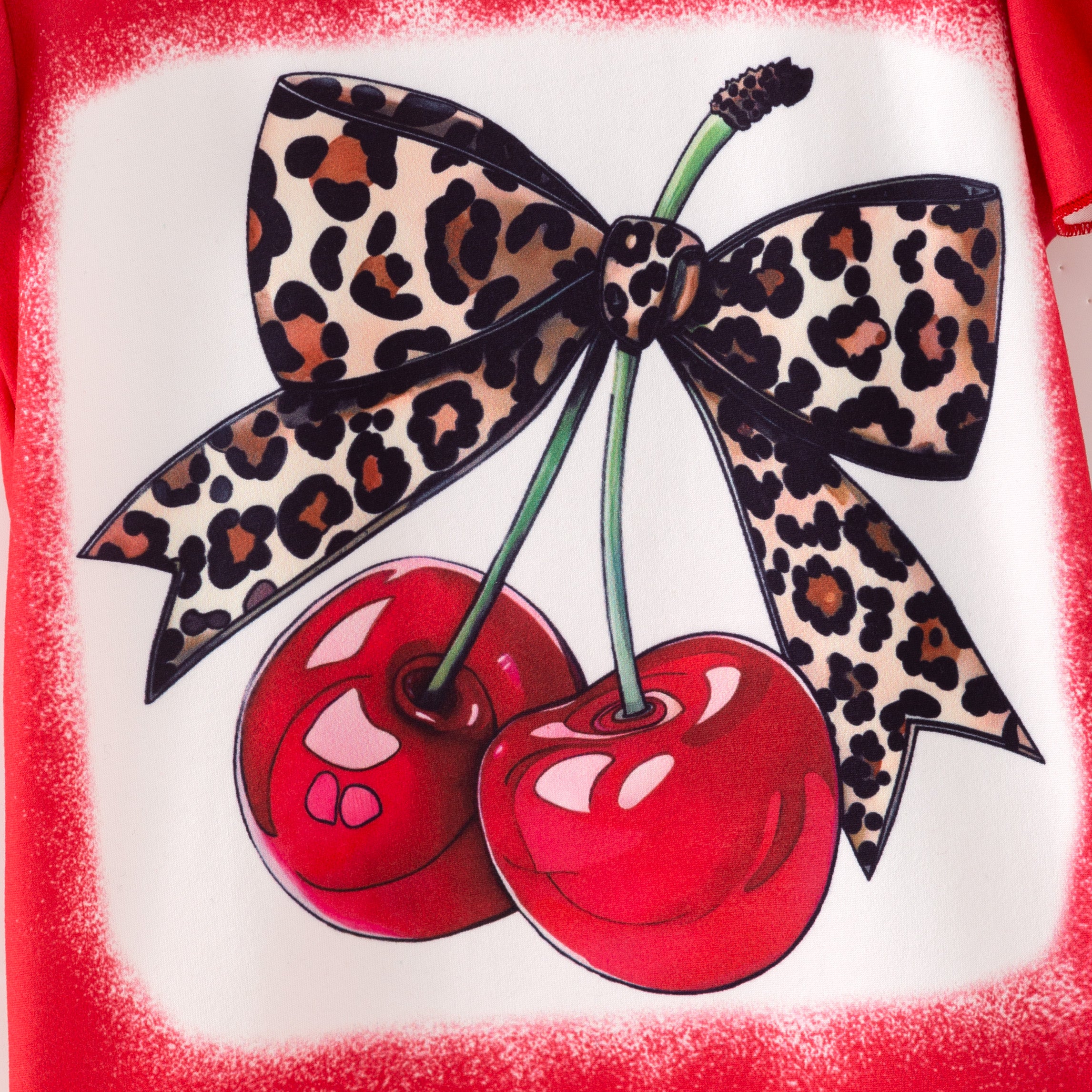 （Pre Order,Prepack Zone）Girls Cherry Print Outfit Set（Mix Size）