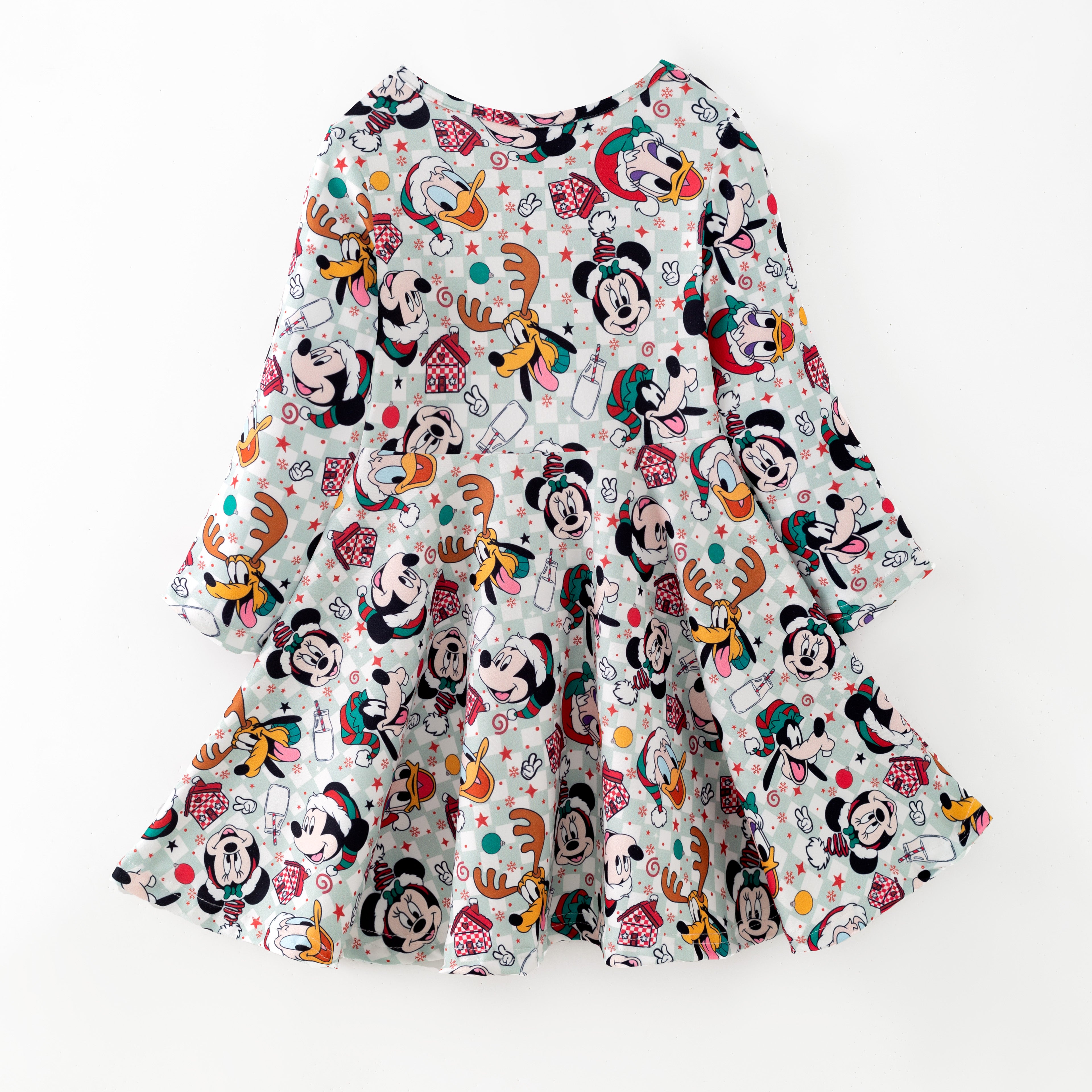 （Pre Order,Prepack Zone）Girls Christmas Cartoon Print Dress（Mix Size）