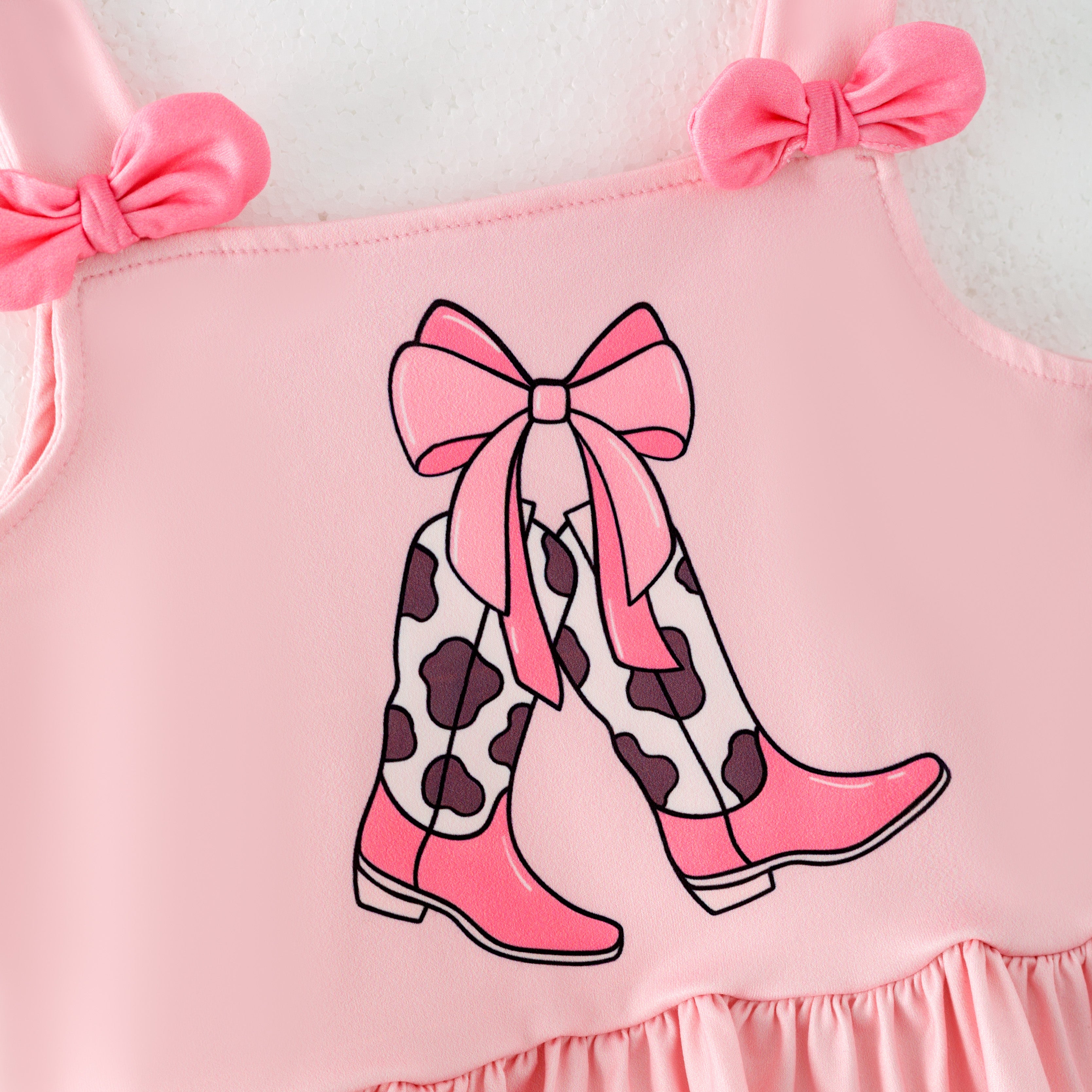 （Pre Order）Girls Spring and Summer Cow Girl Print Outfit Set