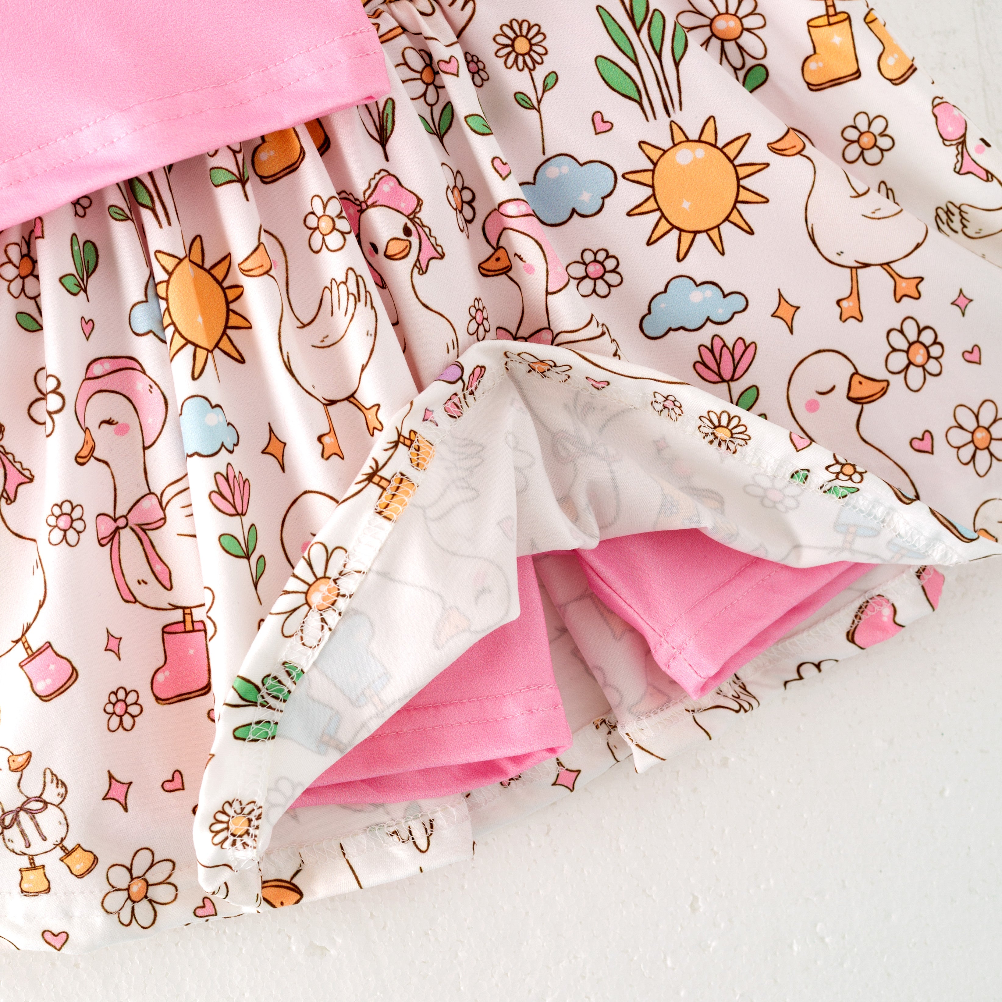 （Pre Order）Girls Spring and Summer Silly Goose Print Skort Set