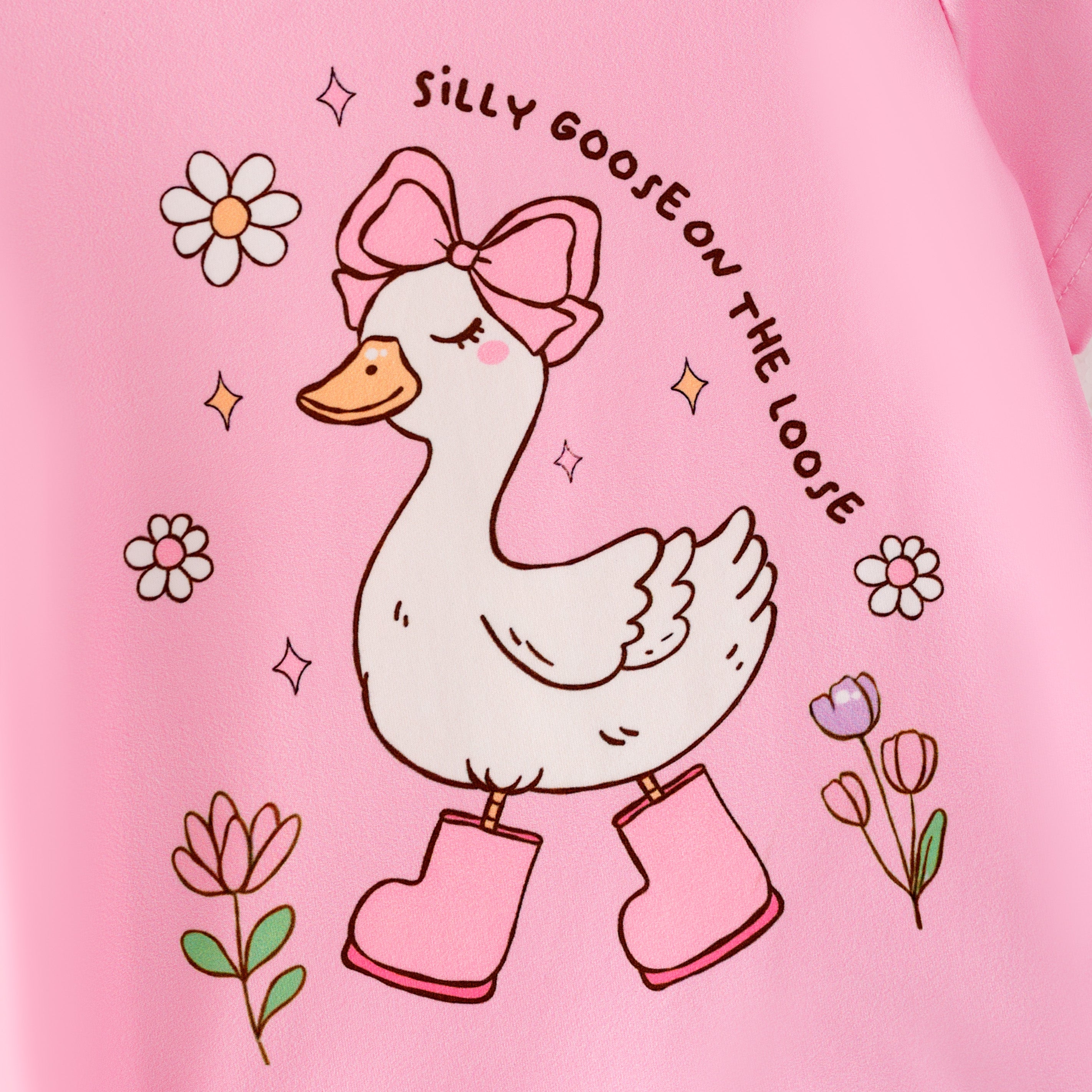 （Pre Order）Girls Spring and Summer Silly Goose Print Skort Set