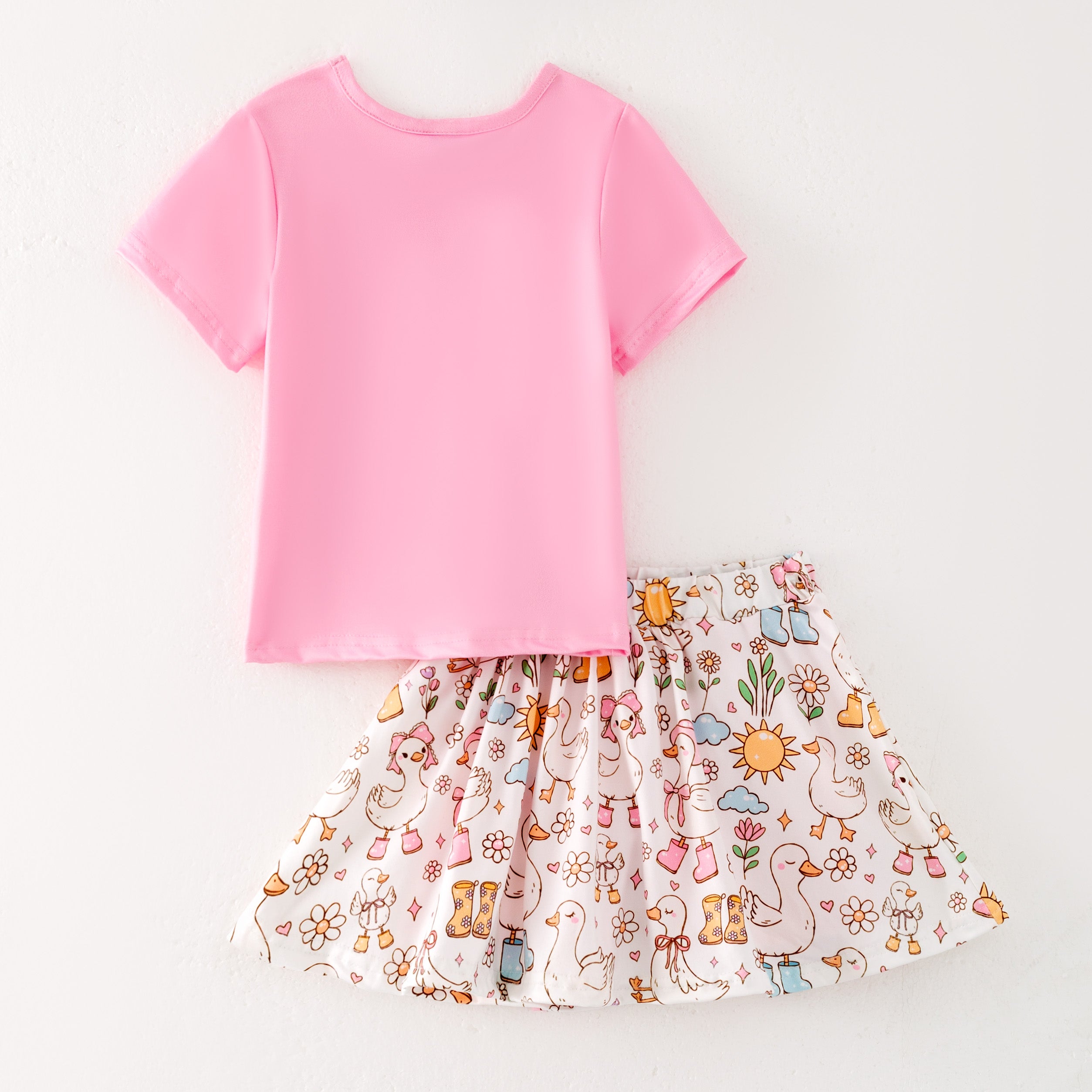 （Pre Order）Girls Spring and Summer Silly Goose Print Skort Set