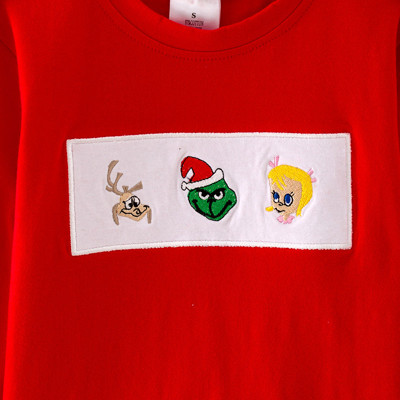 （In Stock G7-3-3）One Pack(11 Pieces total)Boys Christmas Embroidery Cotton Outfit Set
