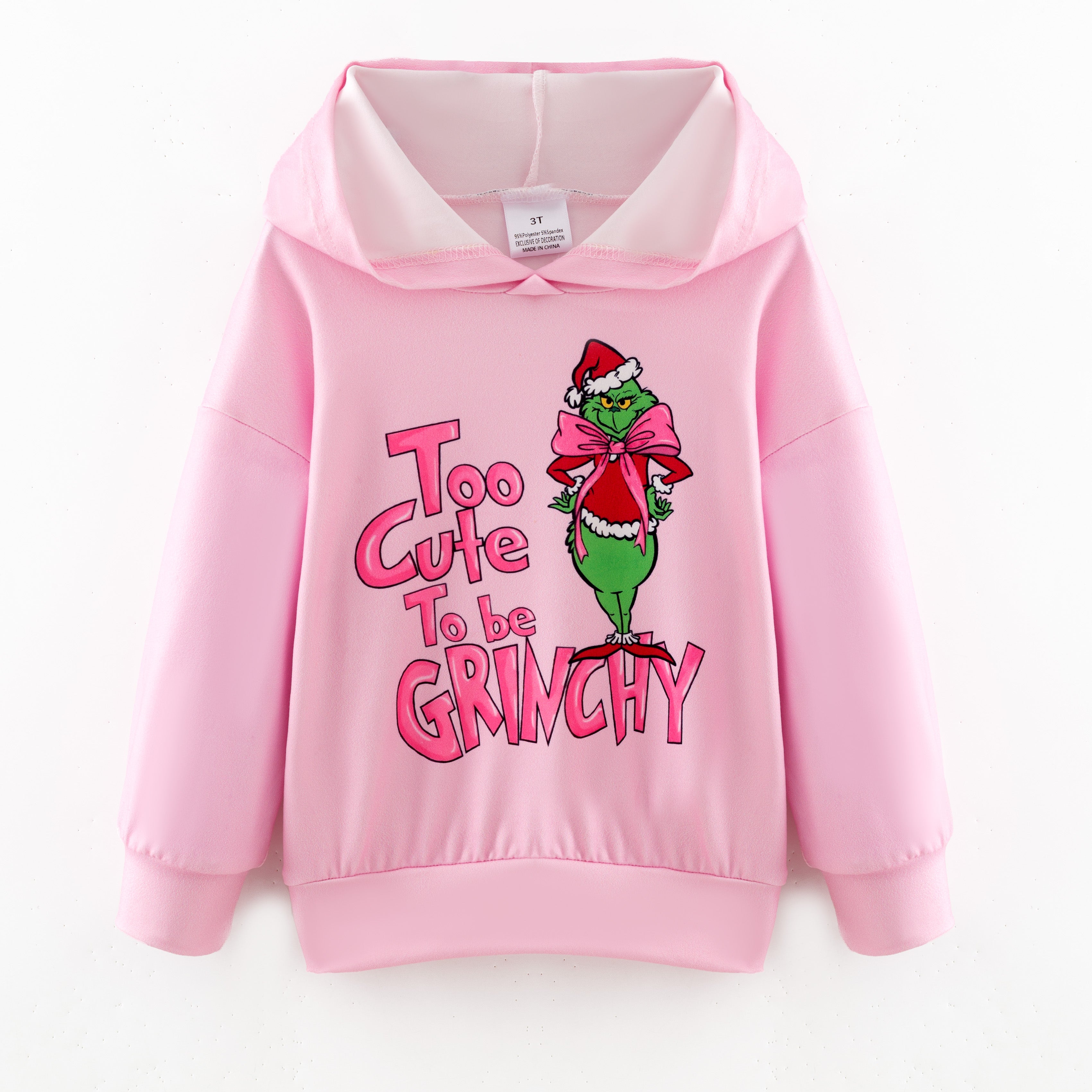 （Pre Order,Prepack Zone）Girls Christmas Cartoon Print Hoodie（Mix Size）