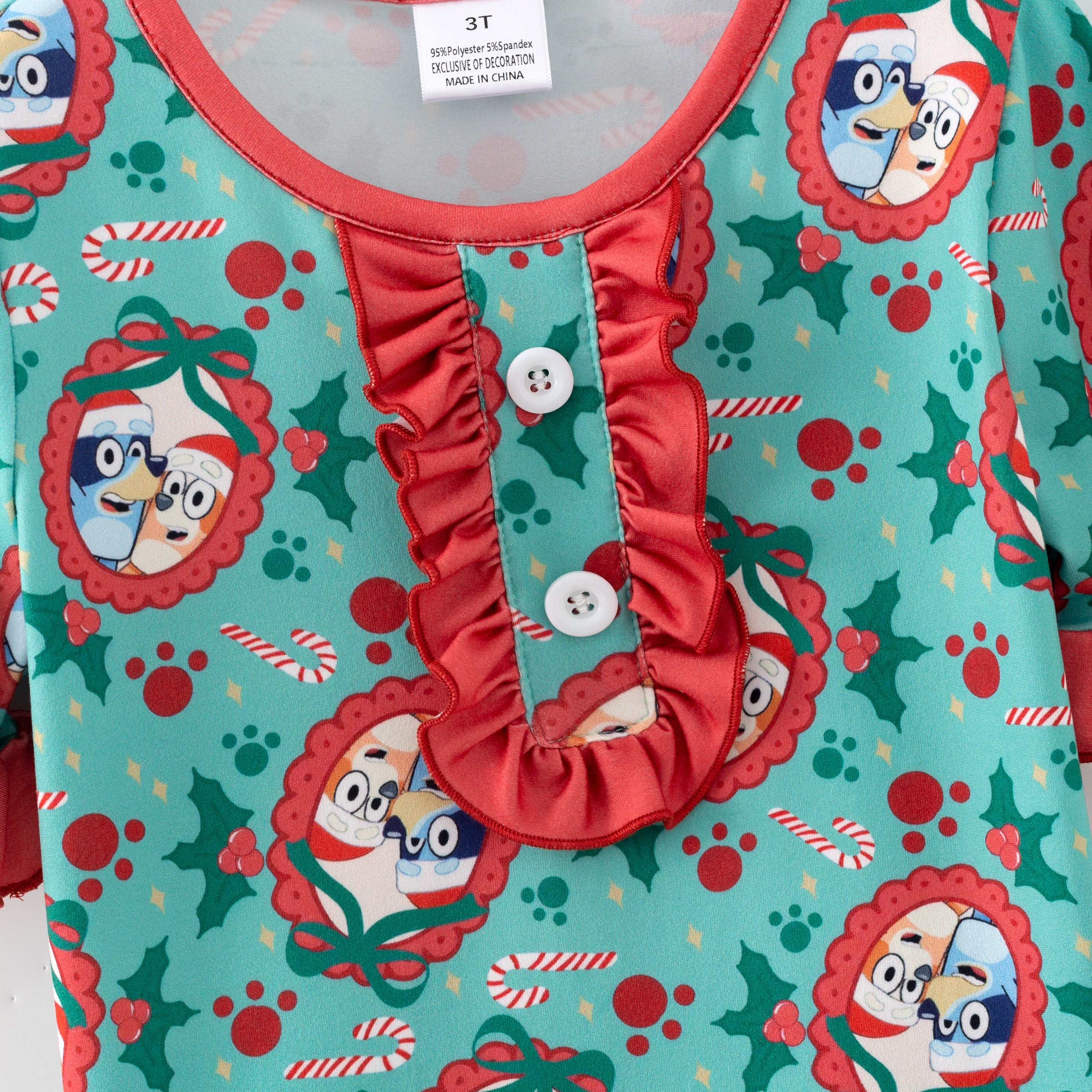 （Pre Order,Prepack Zone）Girls Christmas Cartoon Print Dress&Pajamas（Mix Size）