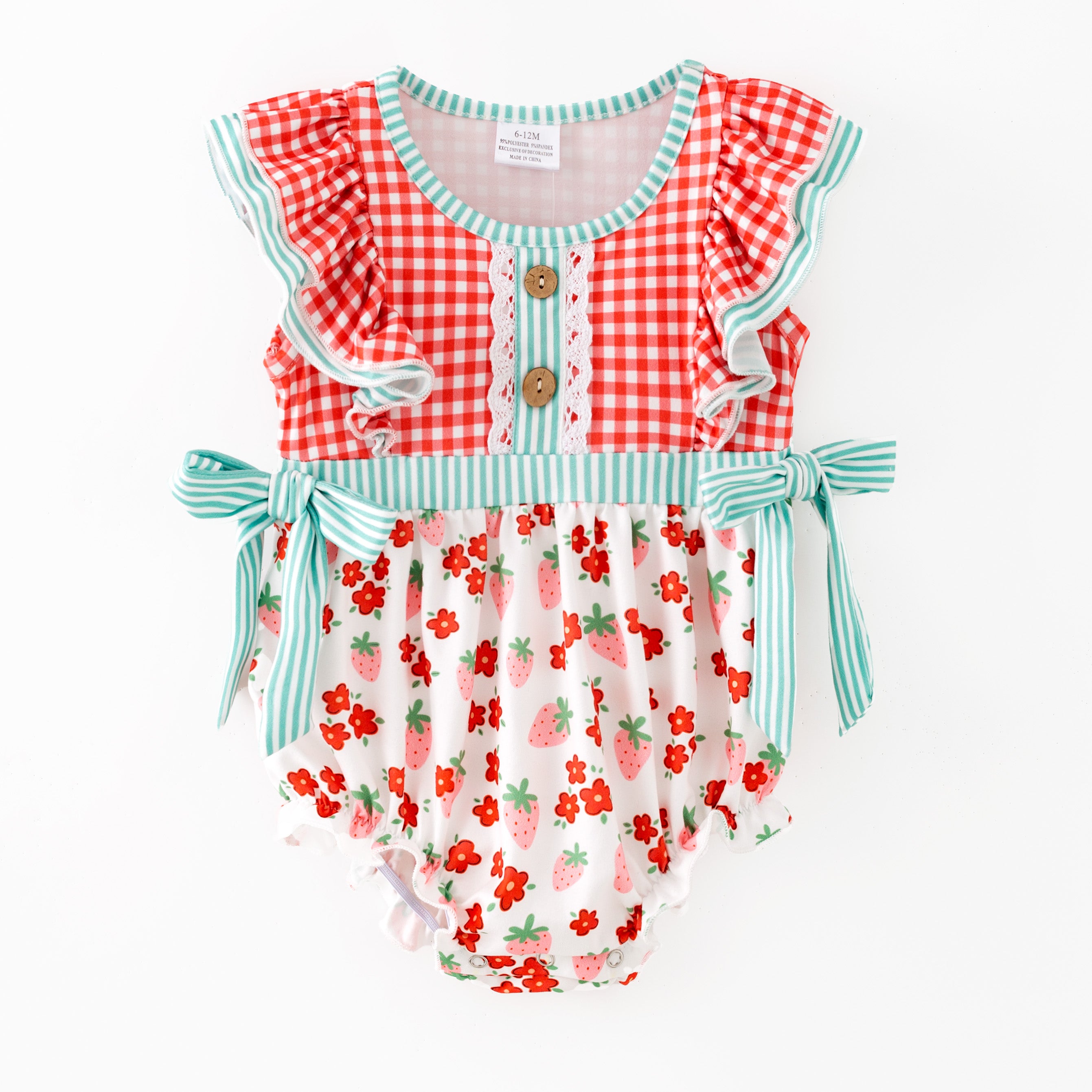（In Stock）Toddler Girls Spring&Summer Strawberry Print Romper