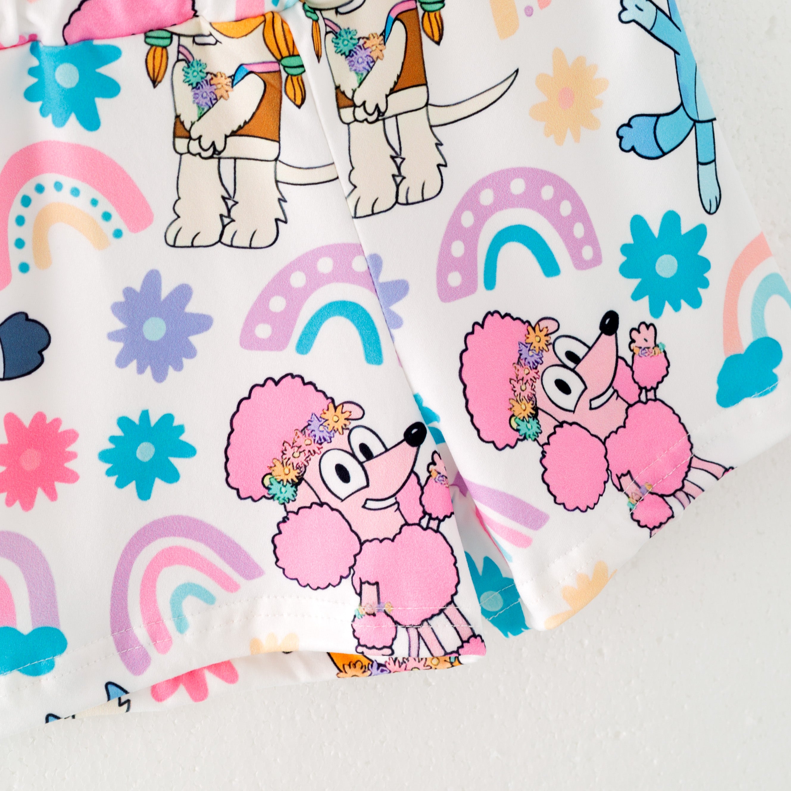 （Pre Order）Girls Spring and Summer Cartoon Print Shorts Set