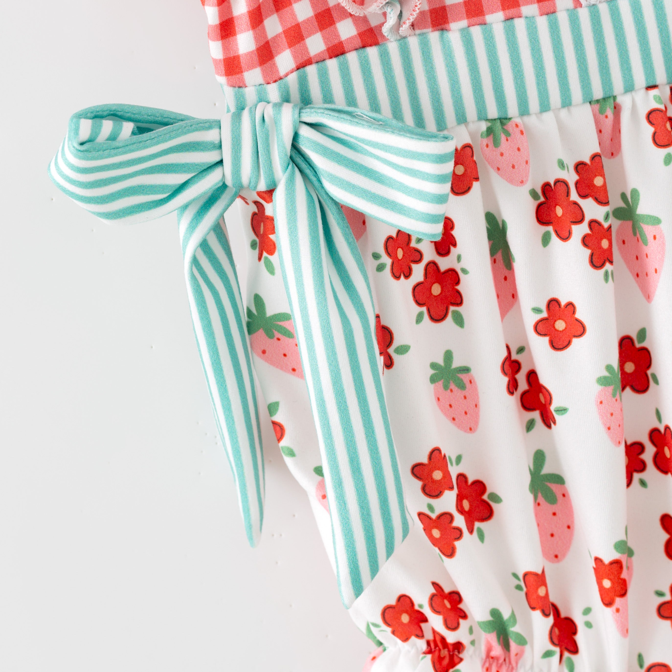 （In Stock）Toddler Girls Spring&Summer Strawberry Print Romper