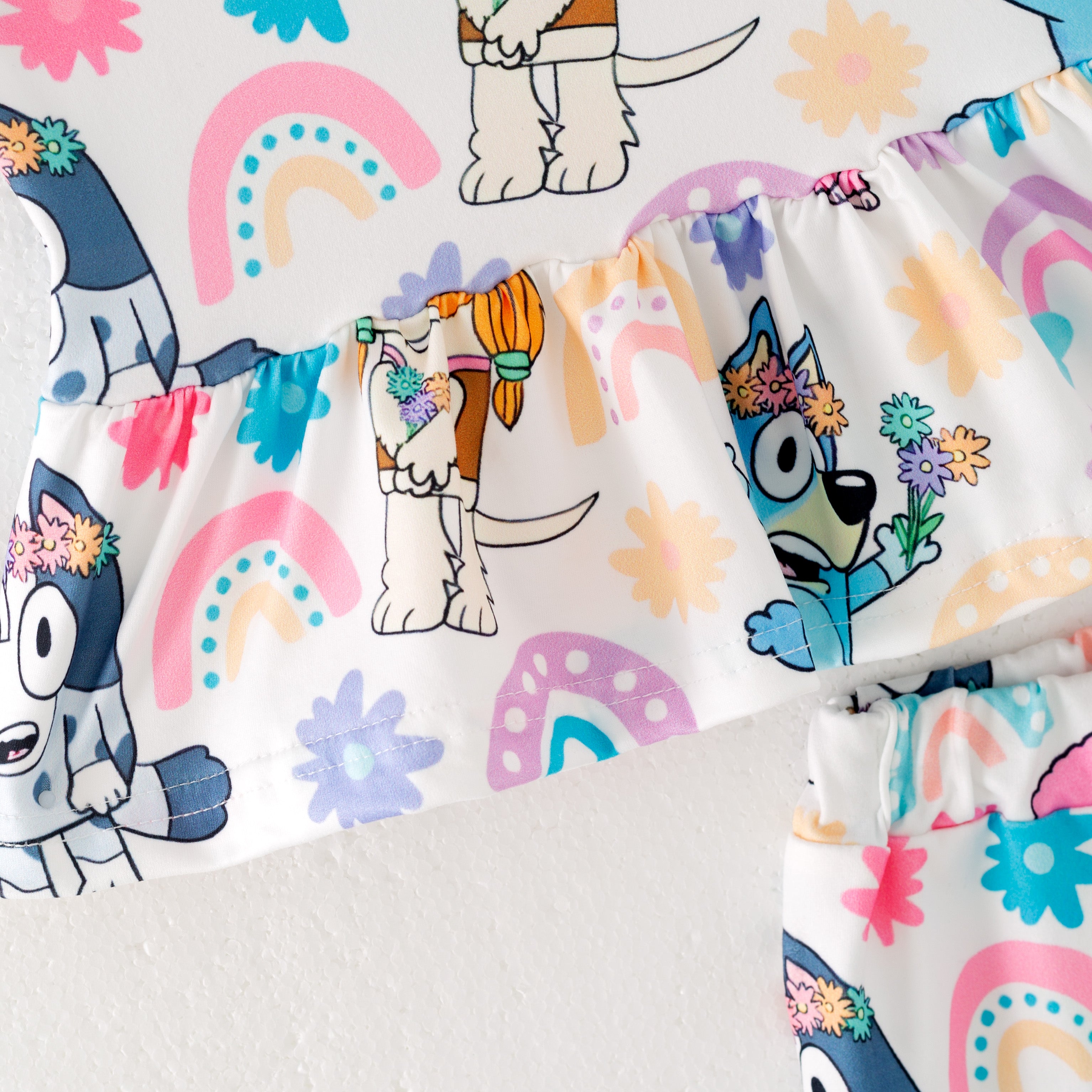 （Pre Order）Girls Spring and Summer Cartoon Print Shorts Set