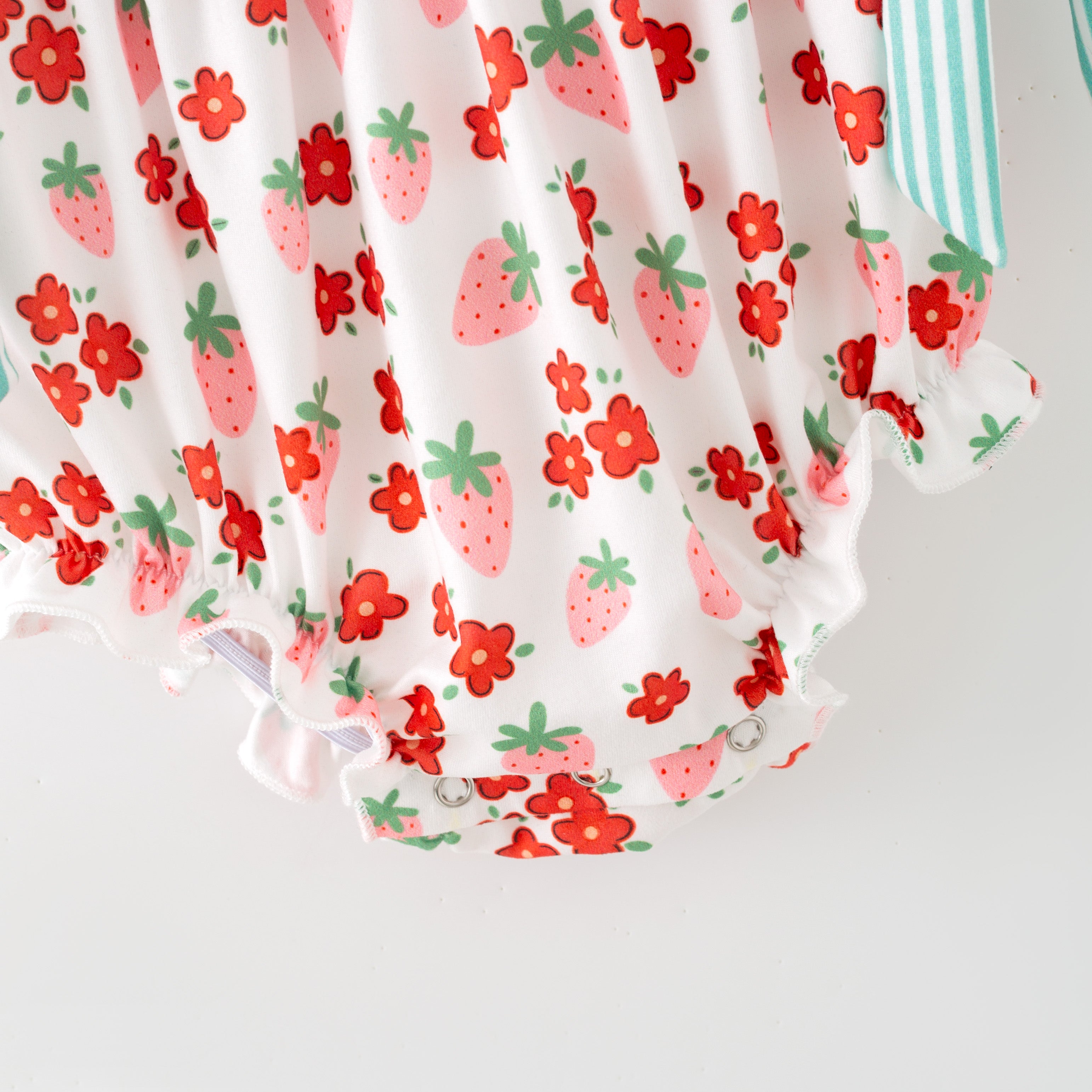 （In Stock）Toddler Girls Spring&Summer Strawberry Print Romper
