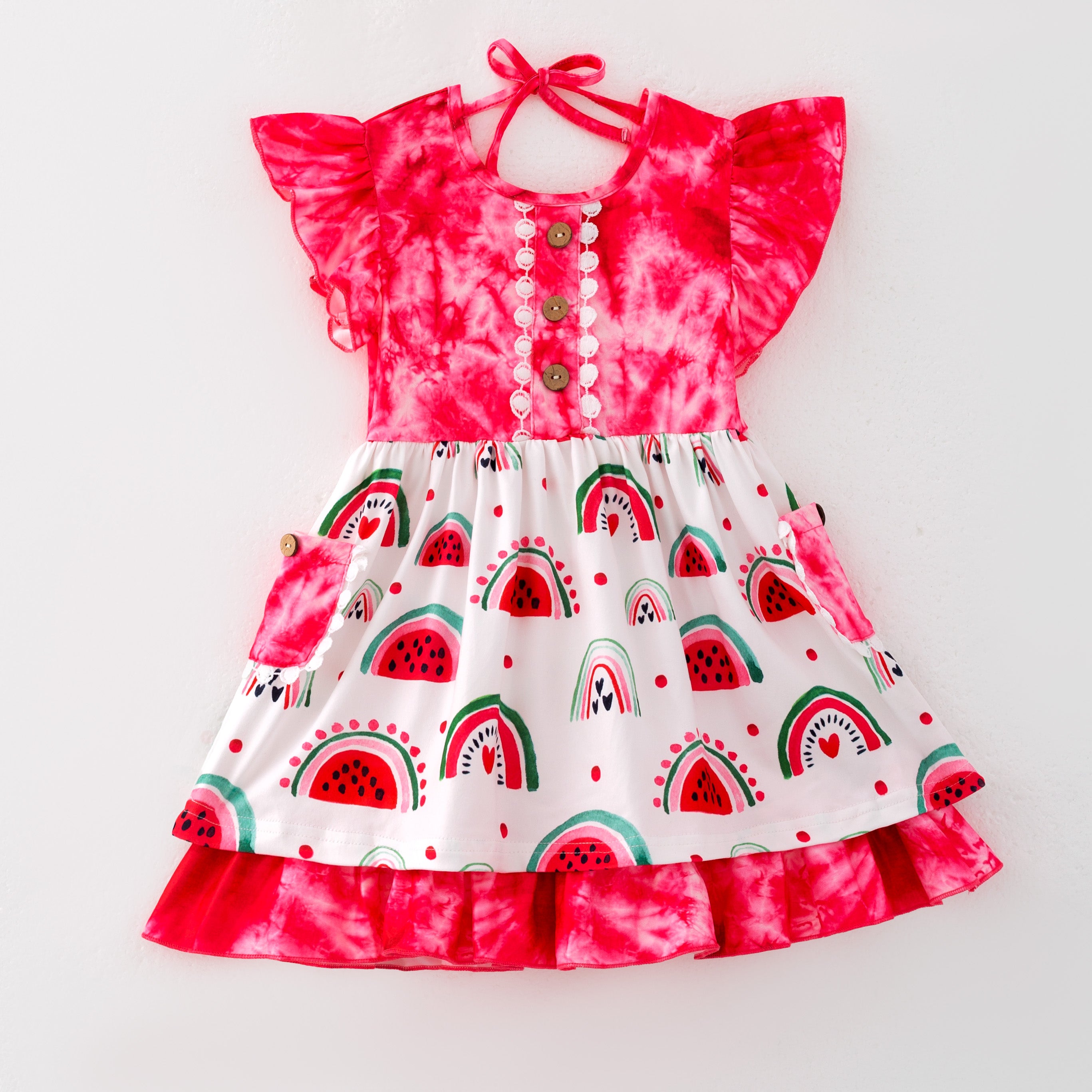 （In Stock）Girls Spring and Summer Watermelon Print Dress