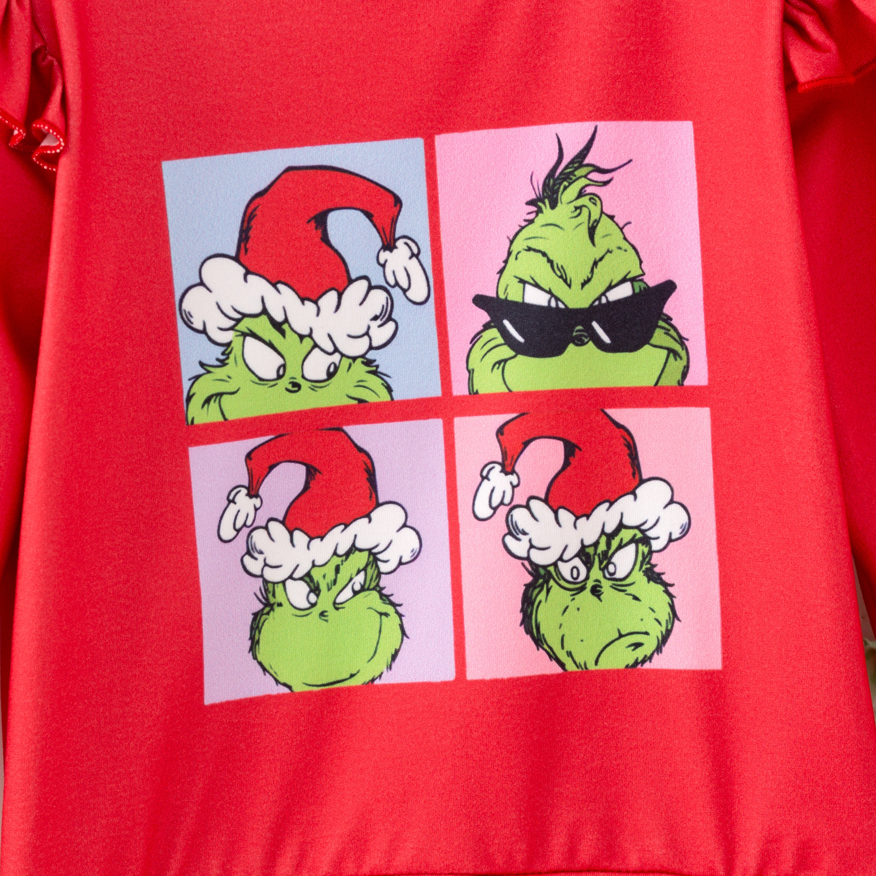 （Pre Order,Prepack Zone）Girls Christmas Cartoon Print Set,Dress&Top（Mix Size）