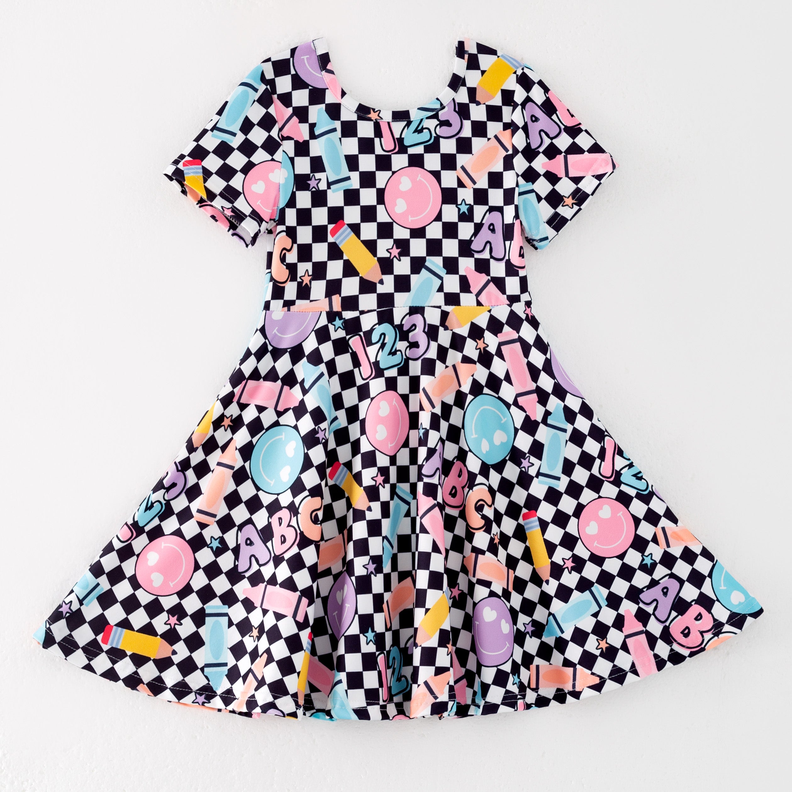 （Pre Order）Girls Summer Back To School Print Dress