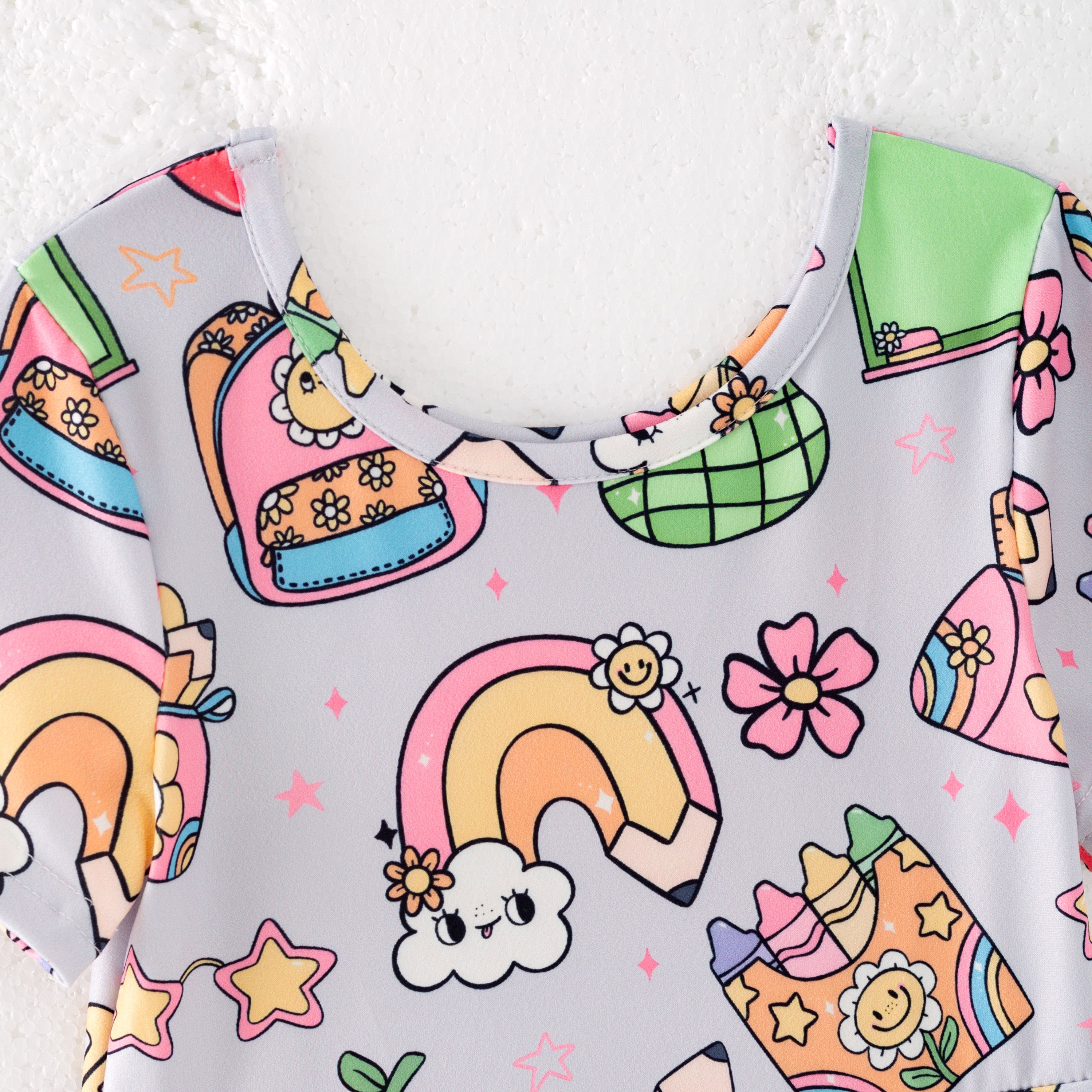 （Pre Order）Girls Summer Back To School Print Dress