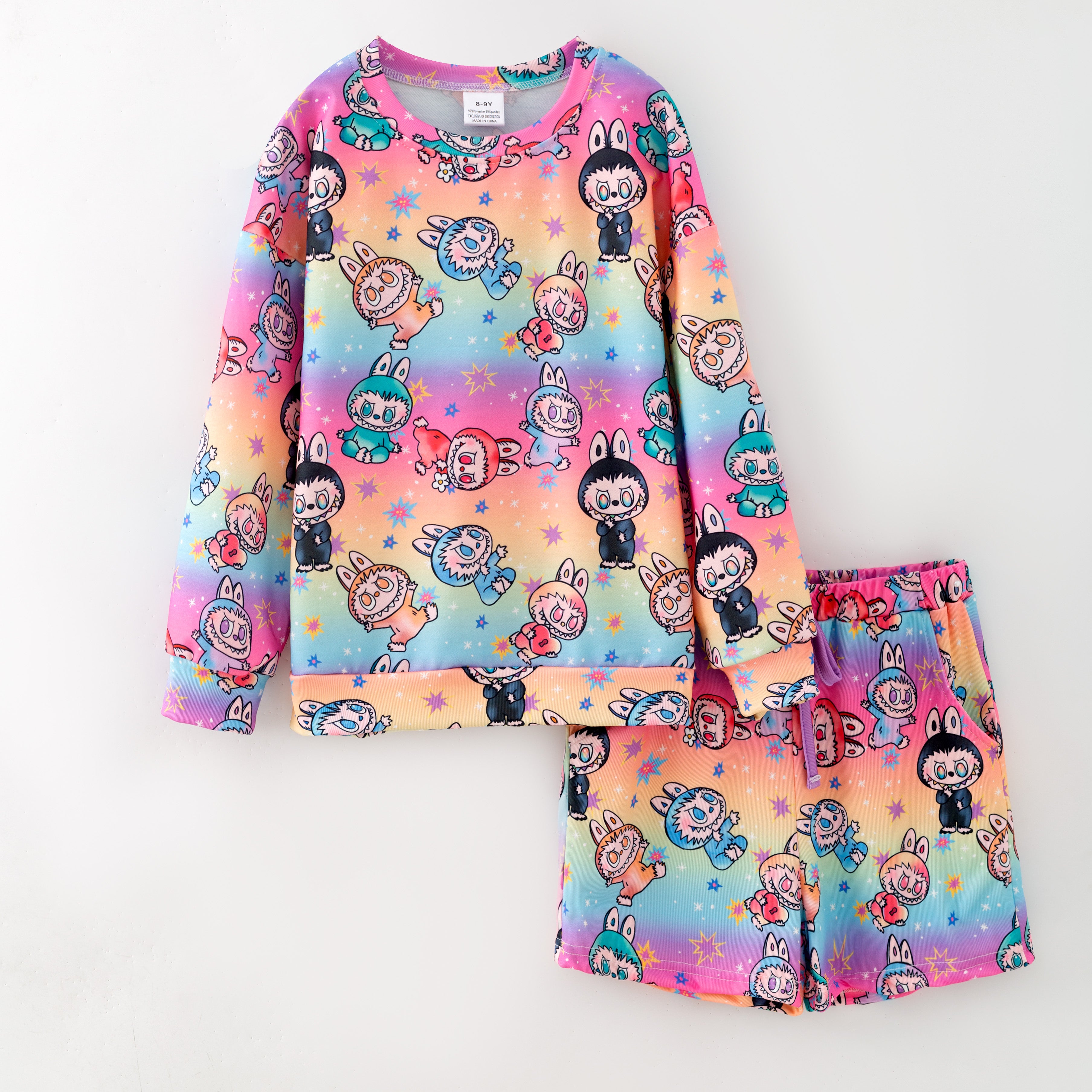 （Pre Order,Prepack Zone）Girls LBB Print Shorts Set with Pockets（Mix Size）