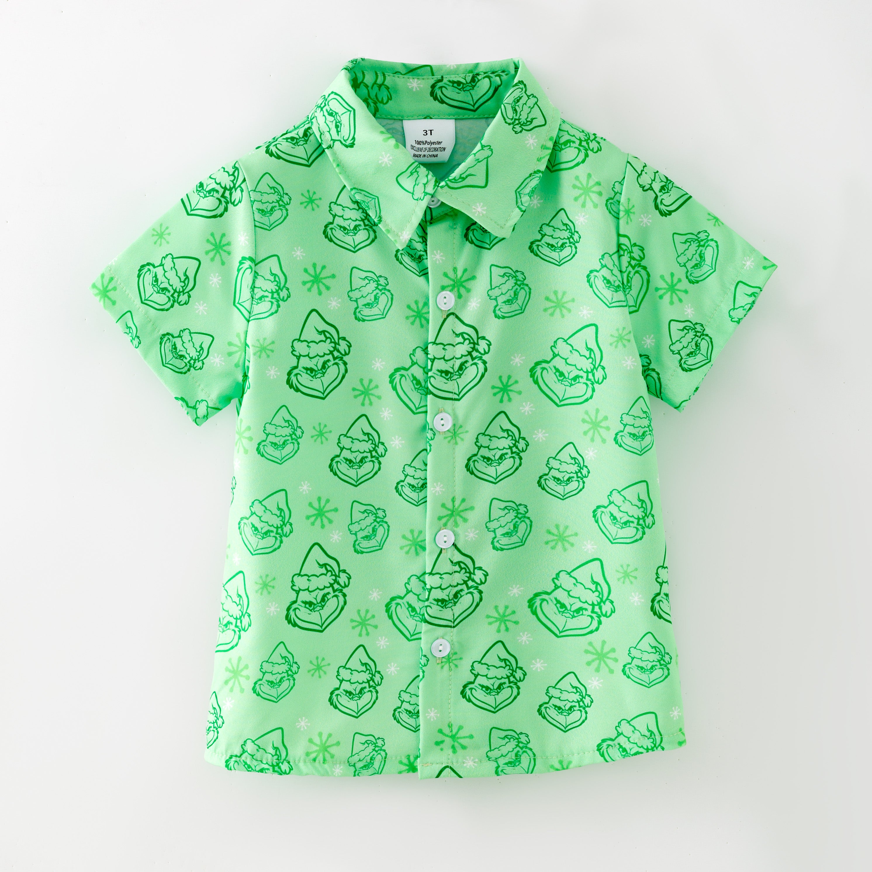 （Pre Order,Prepack Zone）Girls Christmas Cartoon Print Set,Dress&Top（Mix Size）