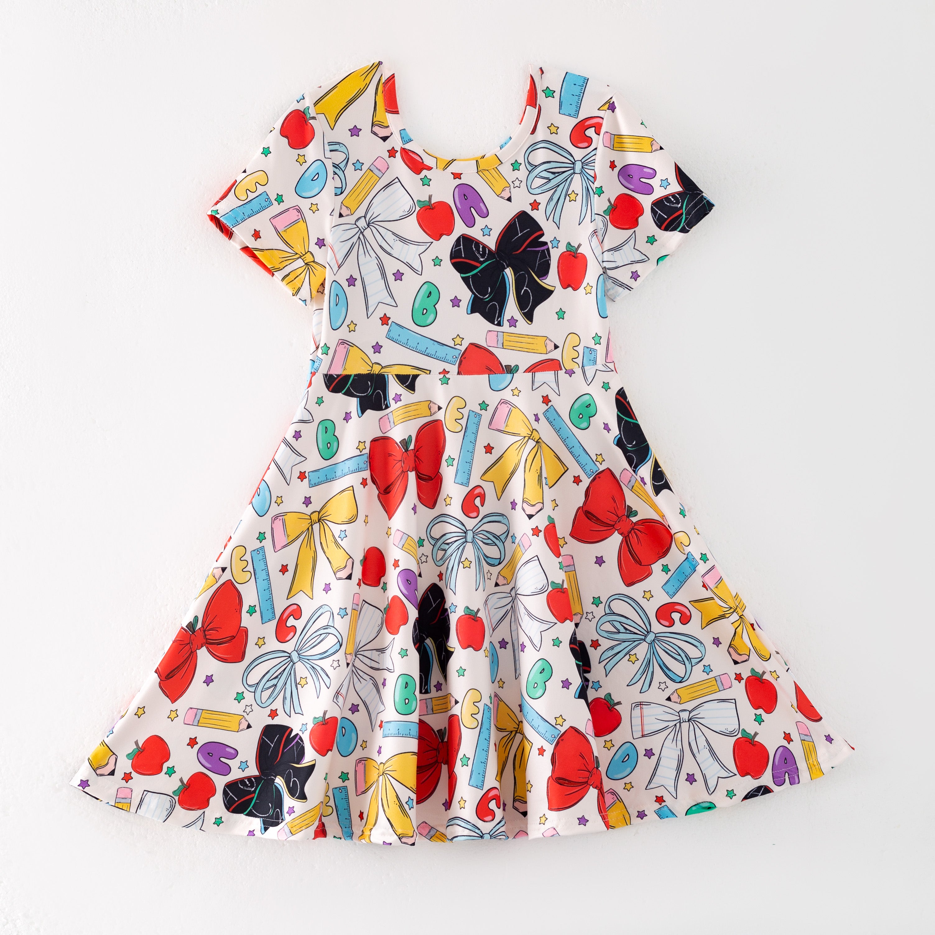 （Pre Order）Girls Summer Back To School Print Dress