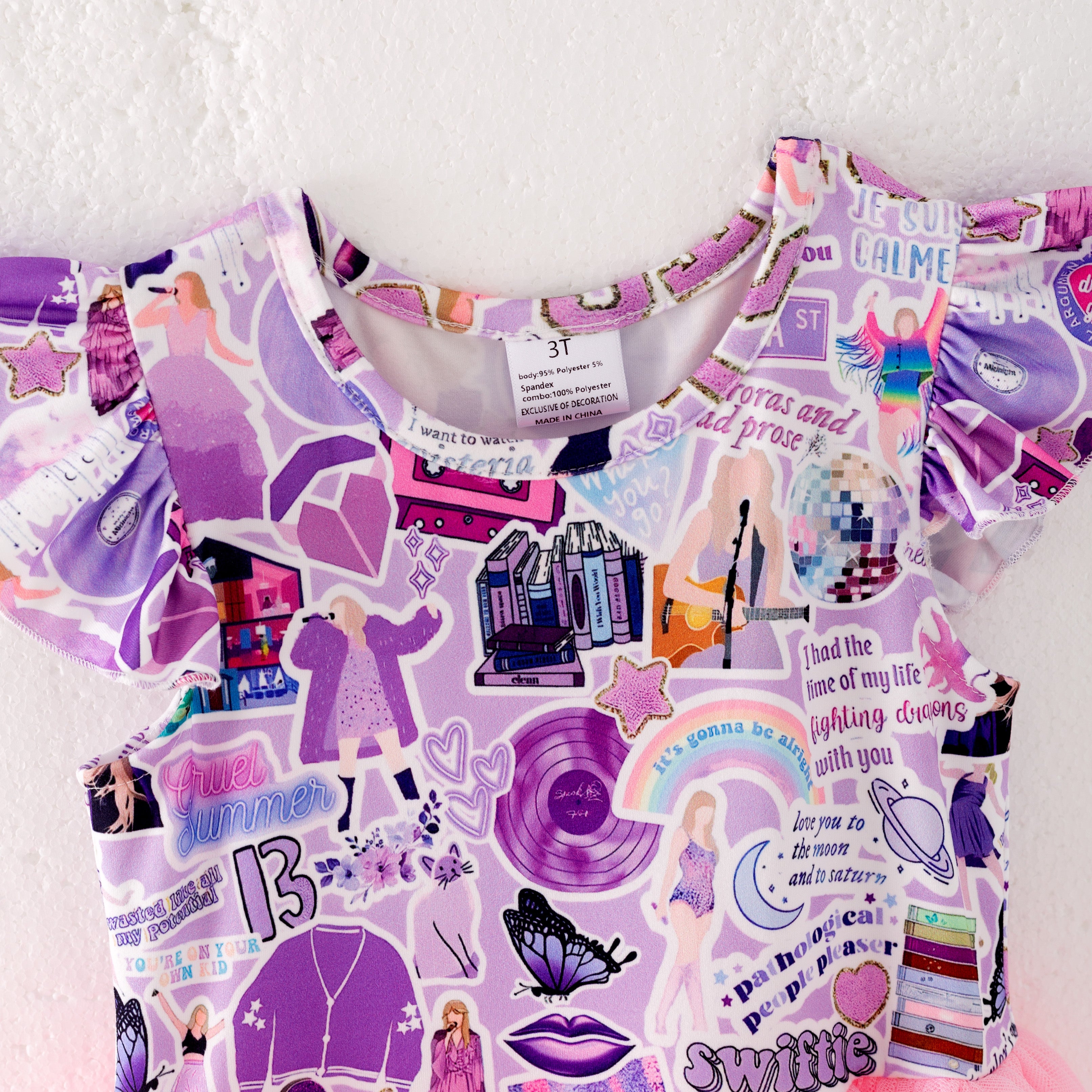 （Pre Order）Girls Summer TS Print Tutu Tulle Dress