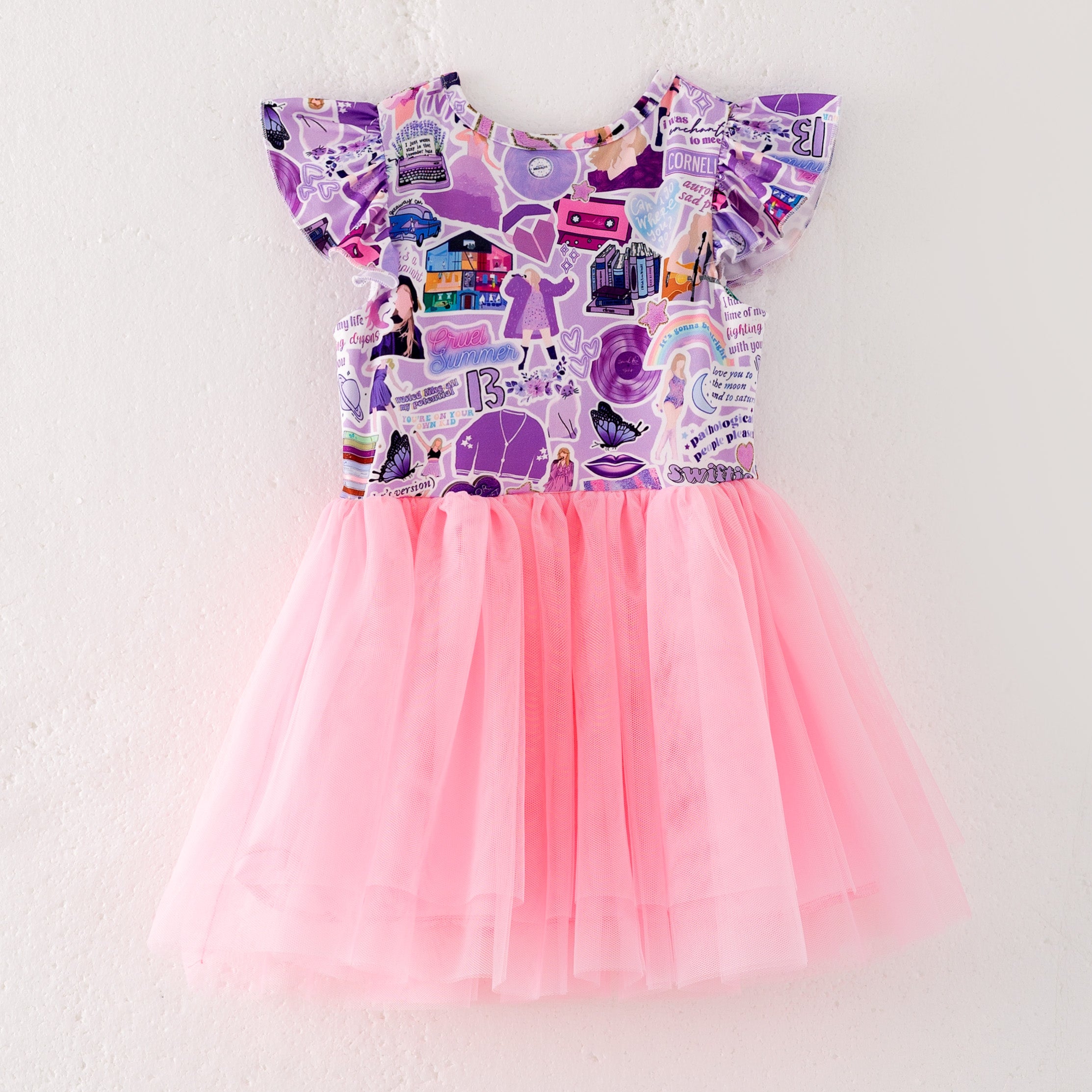 （Pre Order）Girls Summer TS Print Tutu Tulle Dress