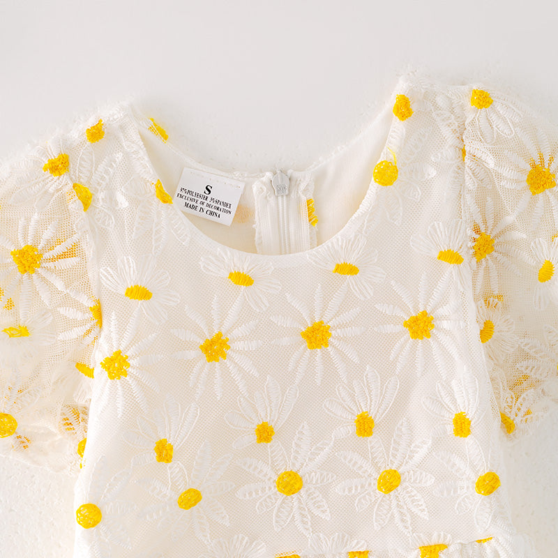 （In Stock）Girls Summer Daisy Embroidery Dress