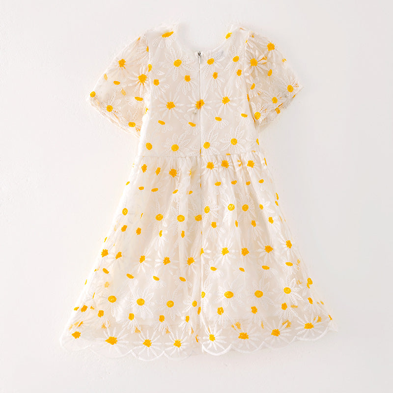 （In Stock）Girls Summer Daisy Embroidery Dress