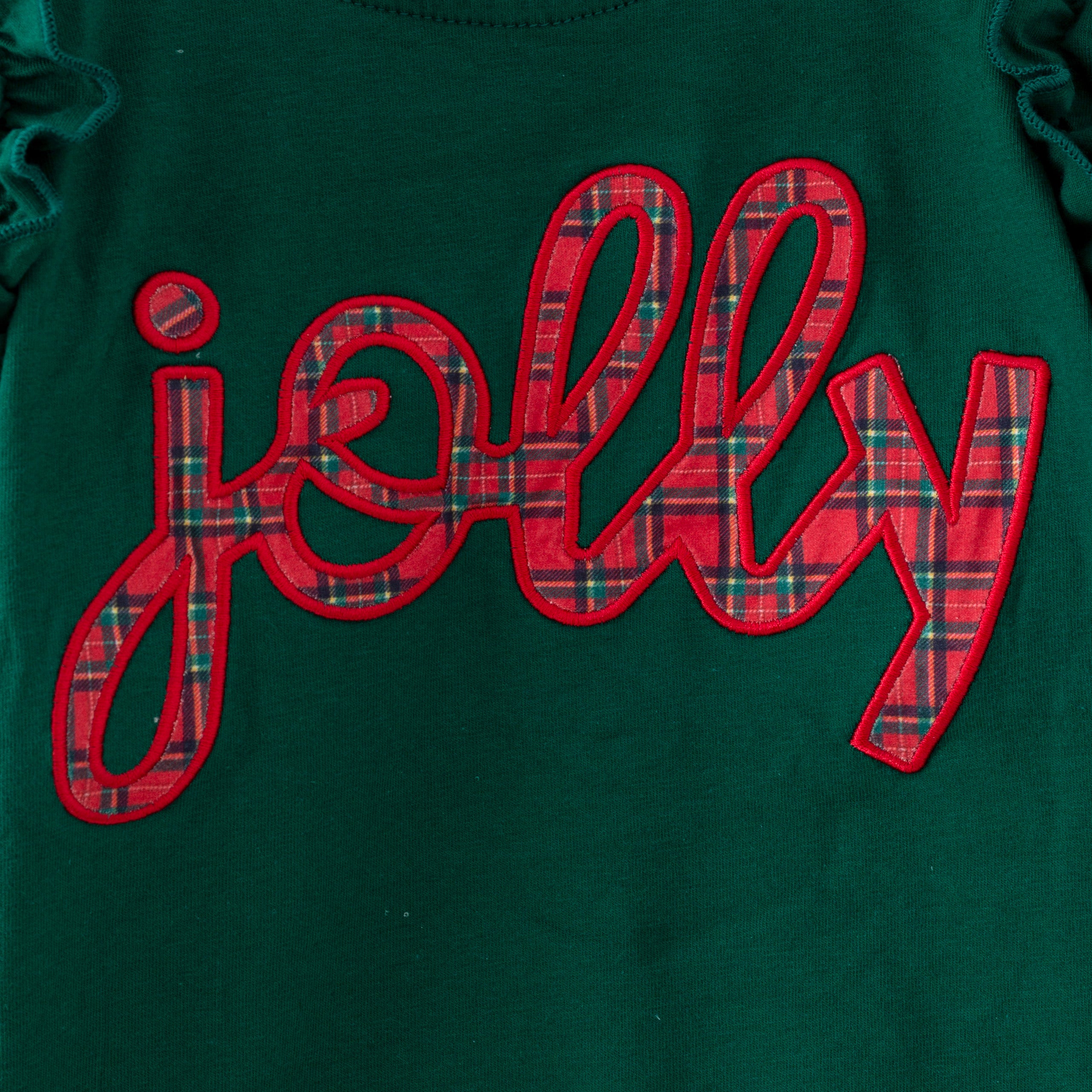 （In Stock）Girls Christmas Applique Sweatshirt Set