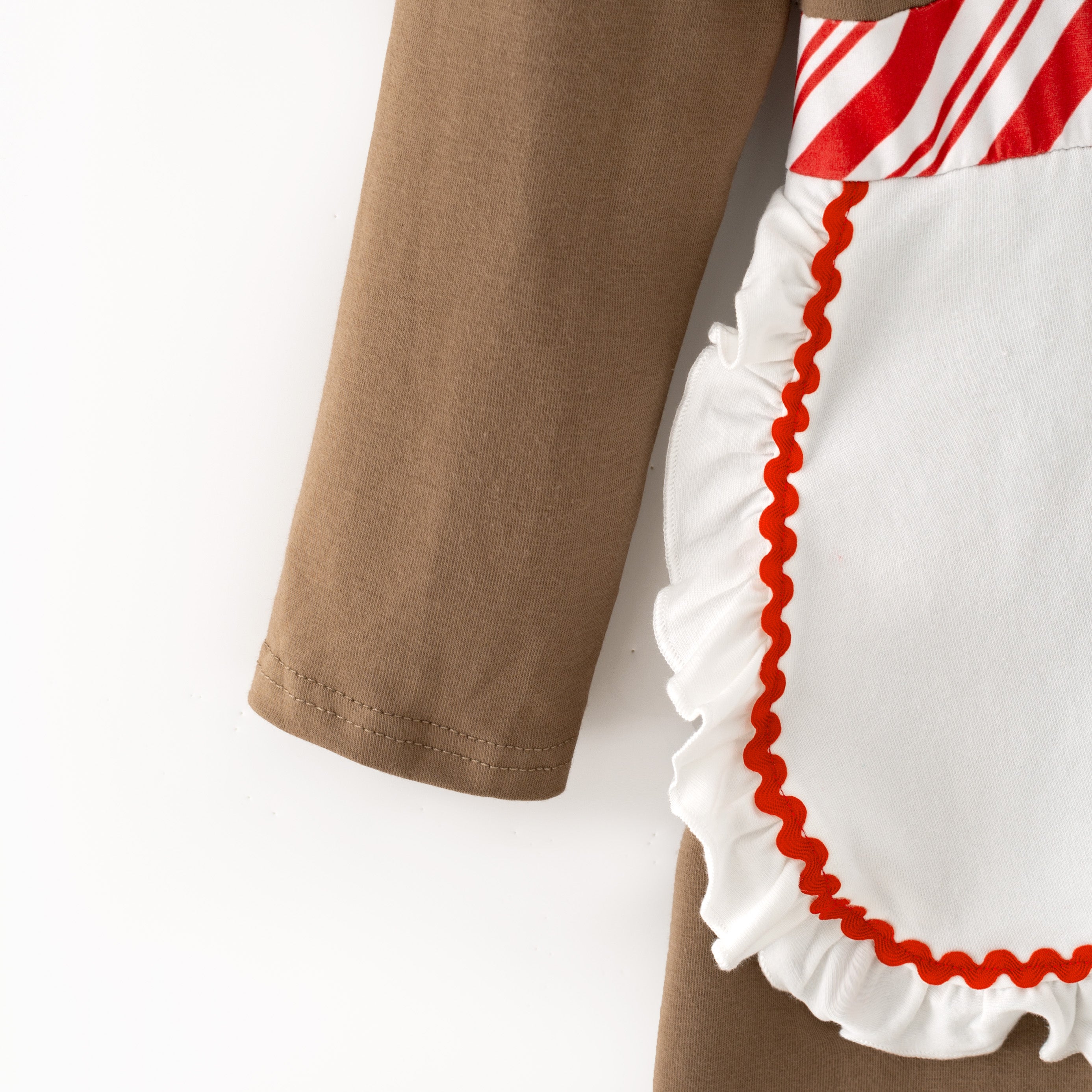 （In Stock）Girls Christmas Gingerbread Applique Cotton Dress