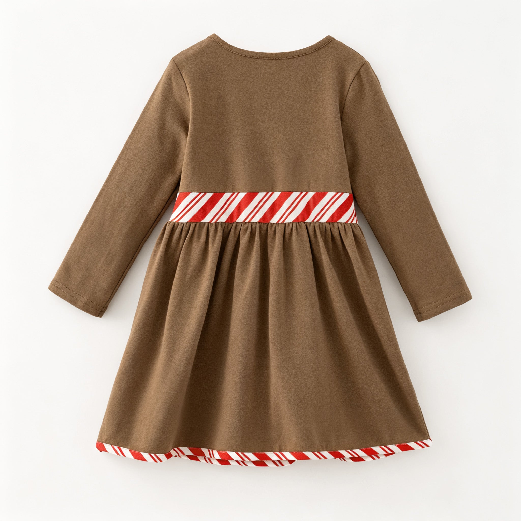 （In Stock）Girls Christmas Gingerbread Applique Cotton Dress
