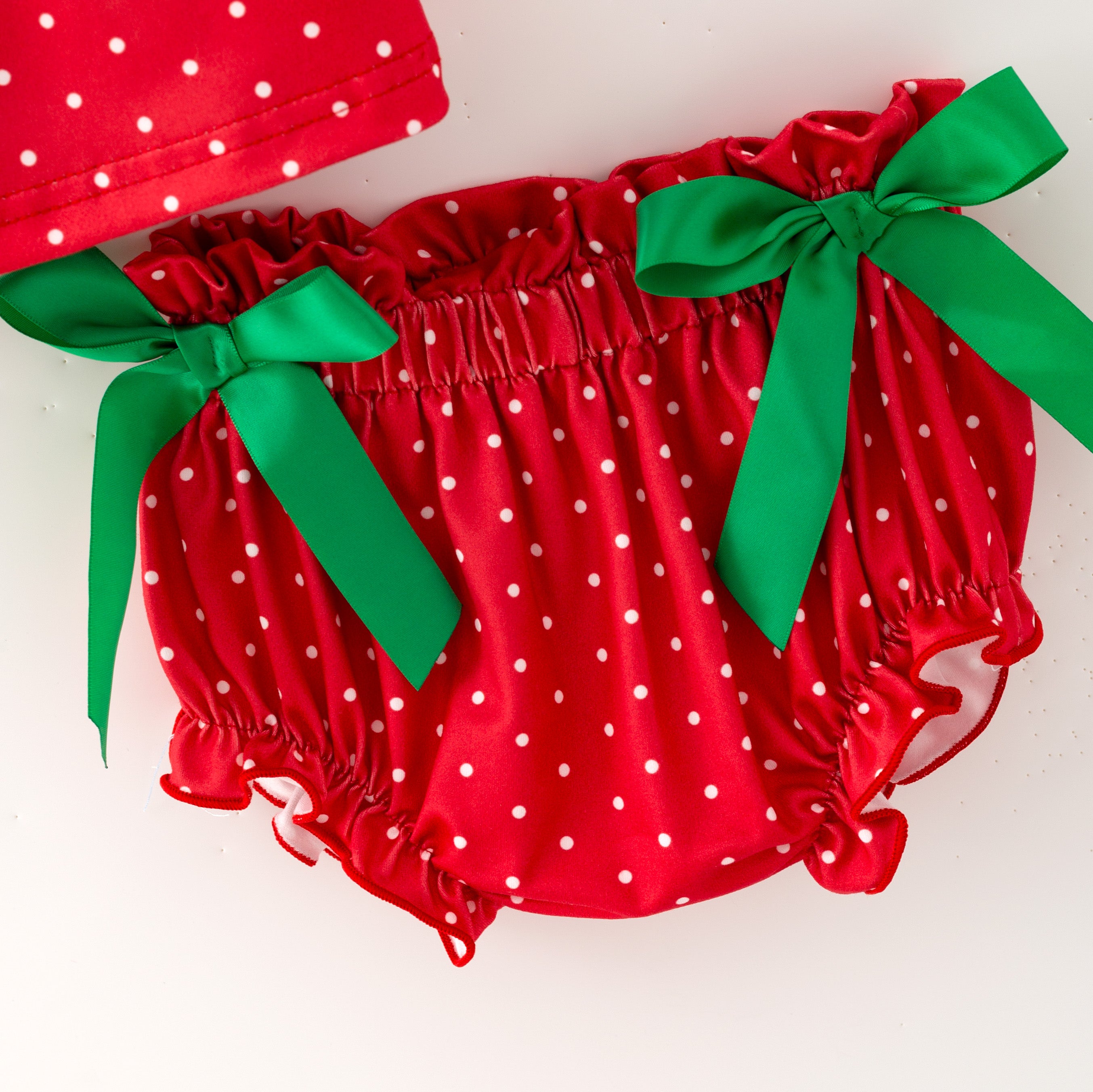 （In Stock）Toddler Girls Christmas Embroidery Petal Collar Bloomer Set
