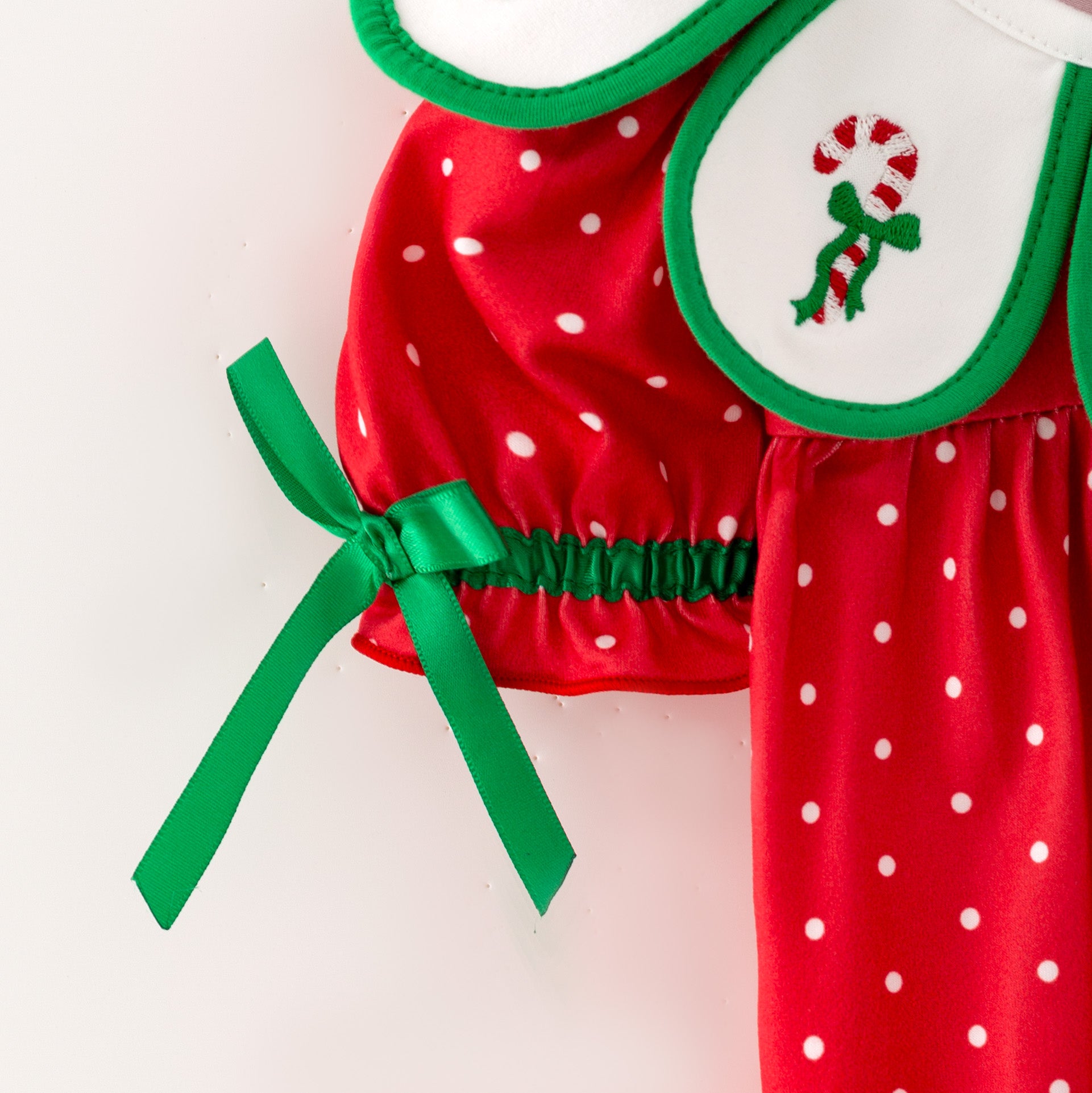 （In Stock）Toddler Girls Christmas Embroidery Petal Collar Bloomer Set