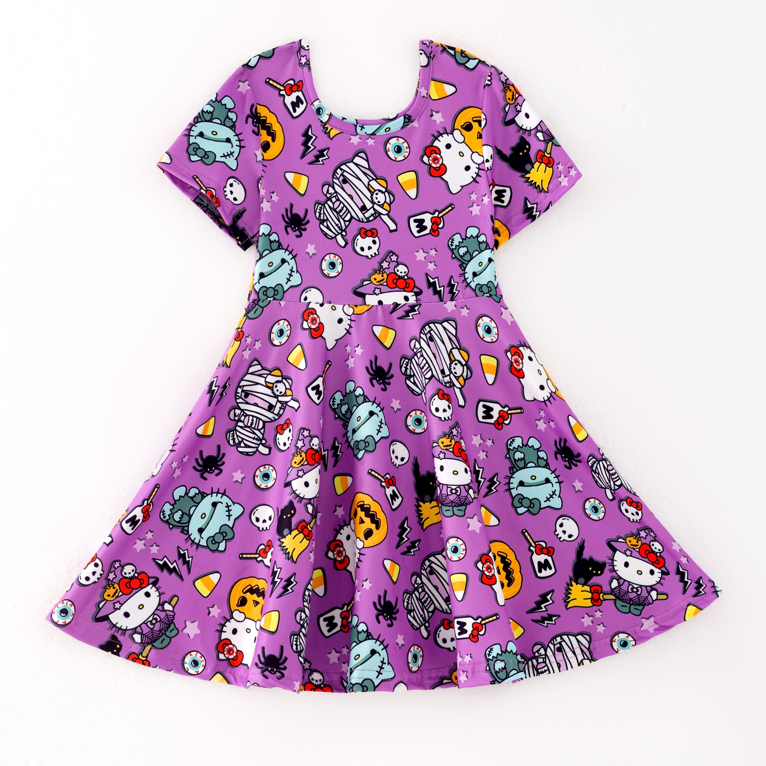 （Pre Order,Prepack Zone）Girls Halloween Witch Print Dress
