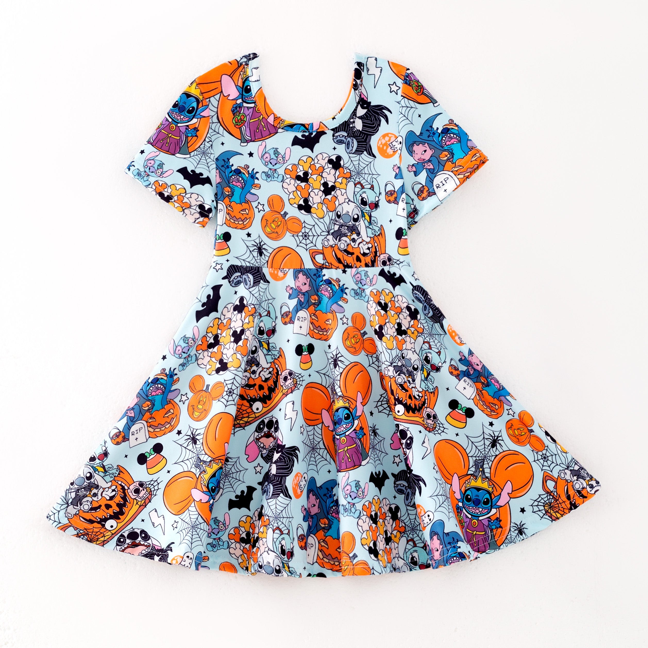 （Pre Order,Prepack Zone）Girls Halloween Cartoon Print Dress