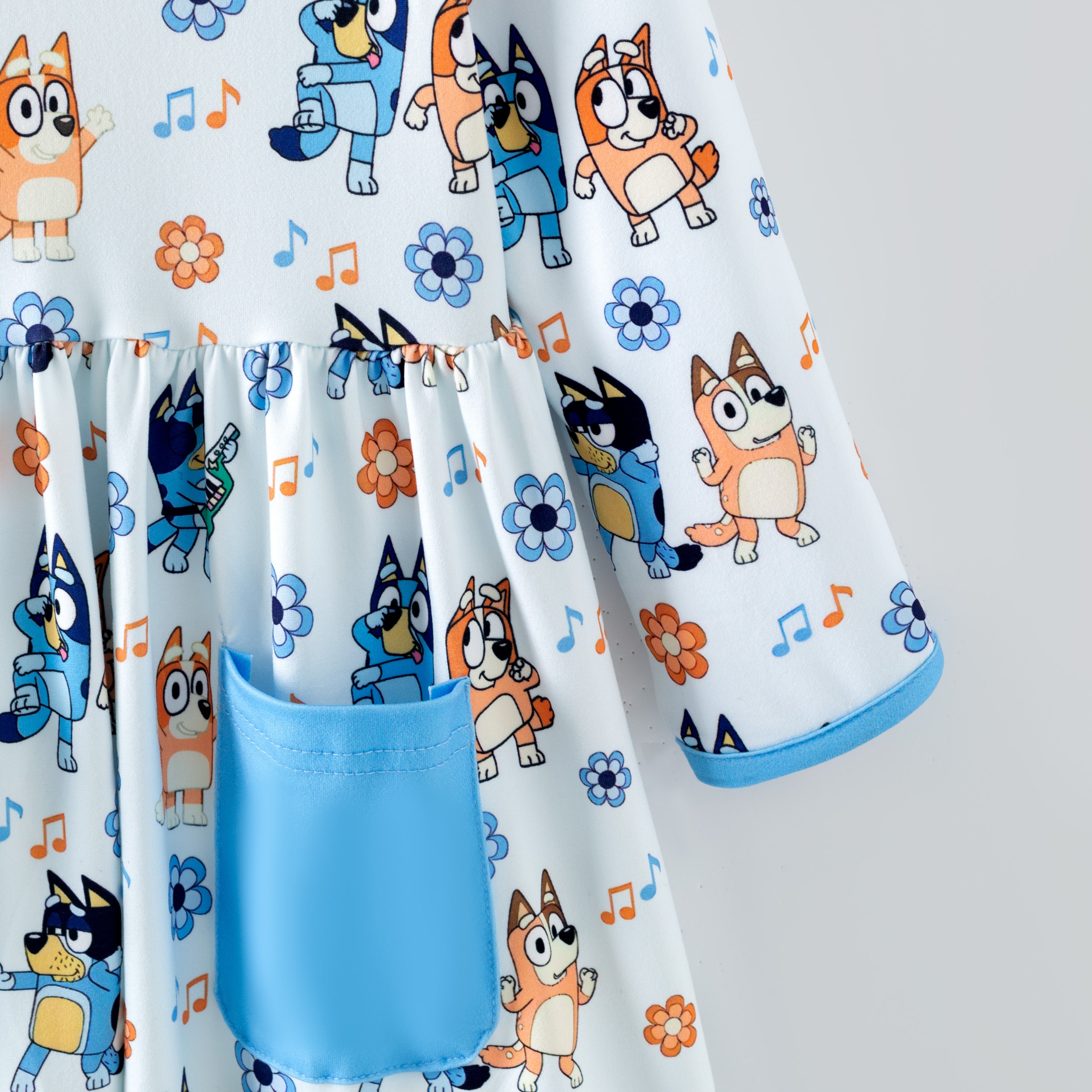 （Pre Order,Prepack Zone）Girls Blue Dog Print Dress（Mix Size）