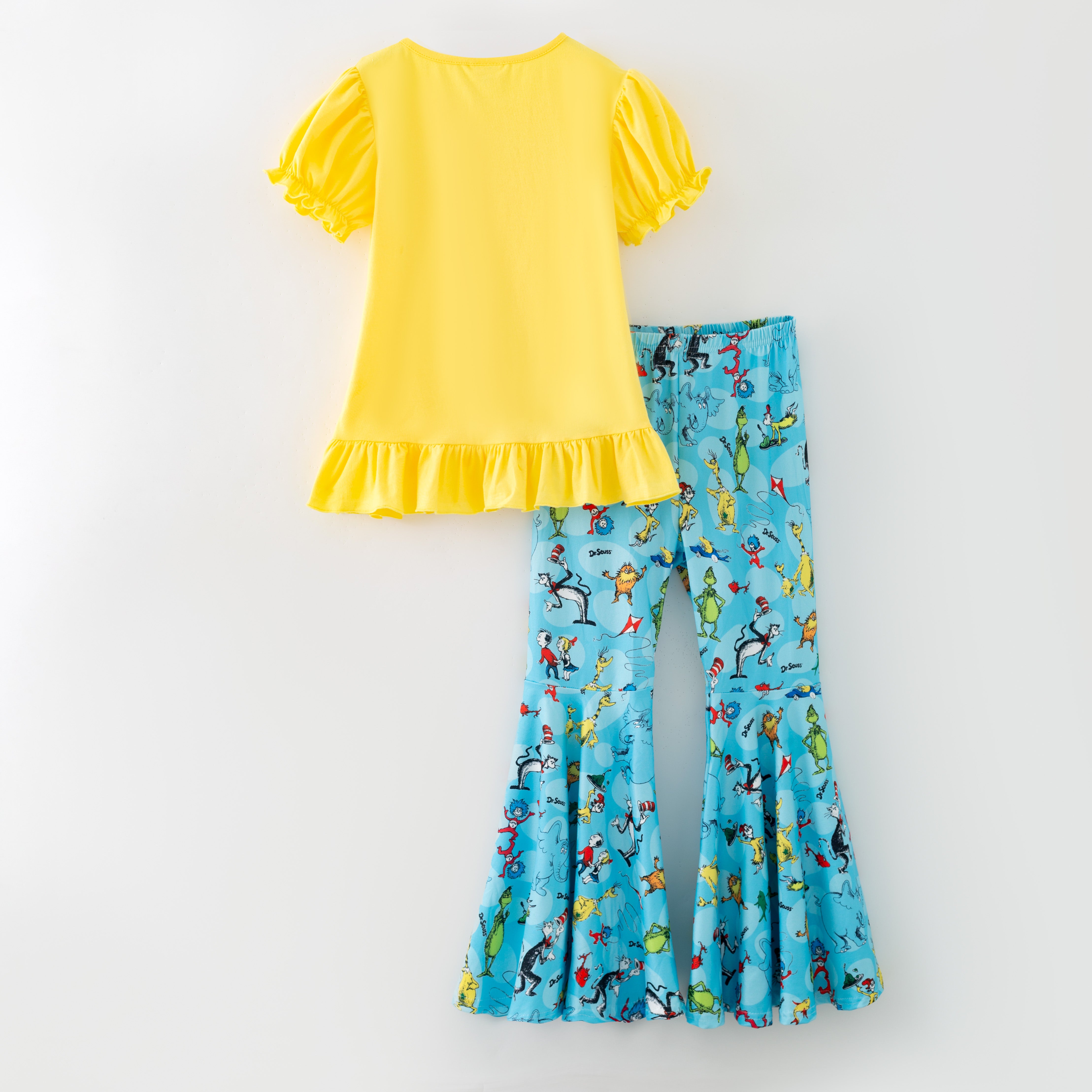 （In Stock）Girls Spring and Summer DR SEUSS Print Outfit Set